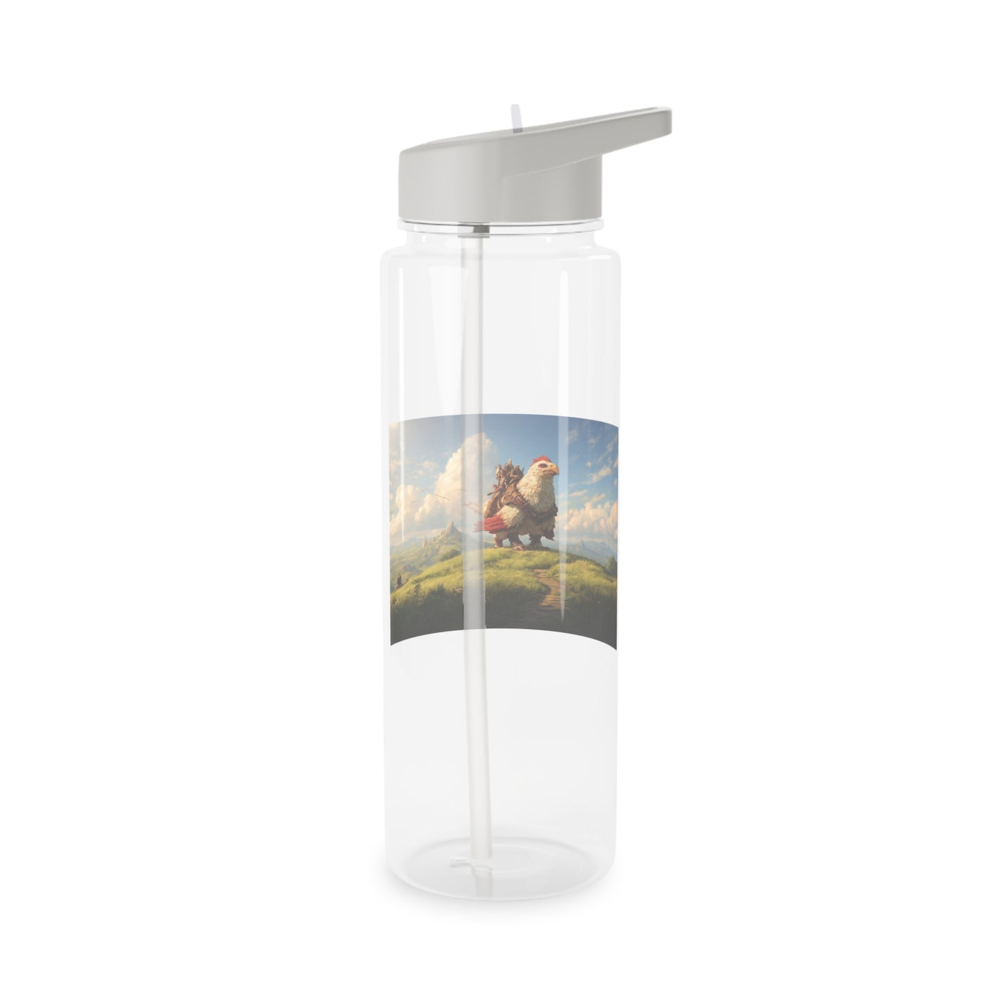 Feathered Mountain Guide Tritan Water Bottle – White Plume Horizon Companion