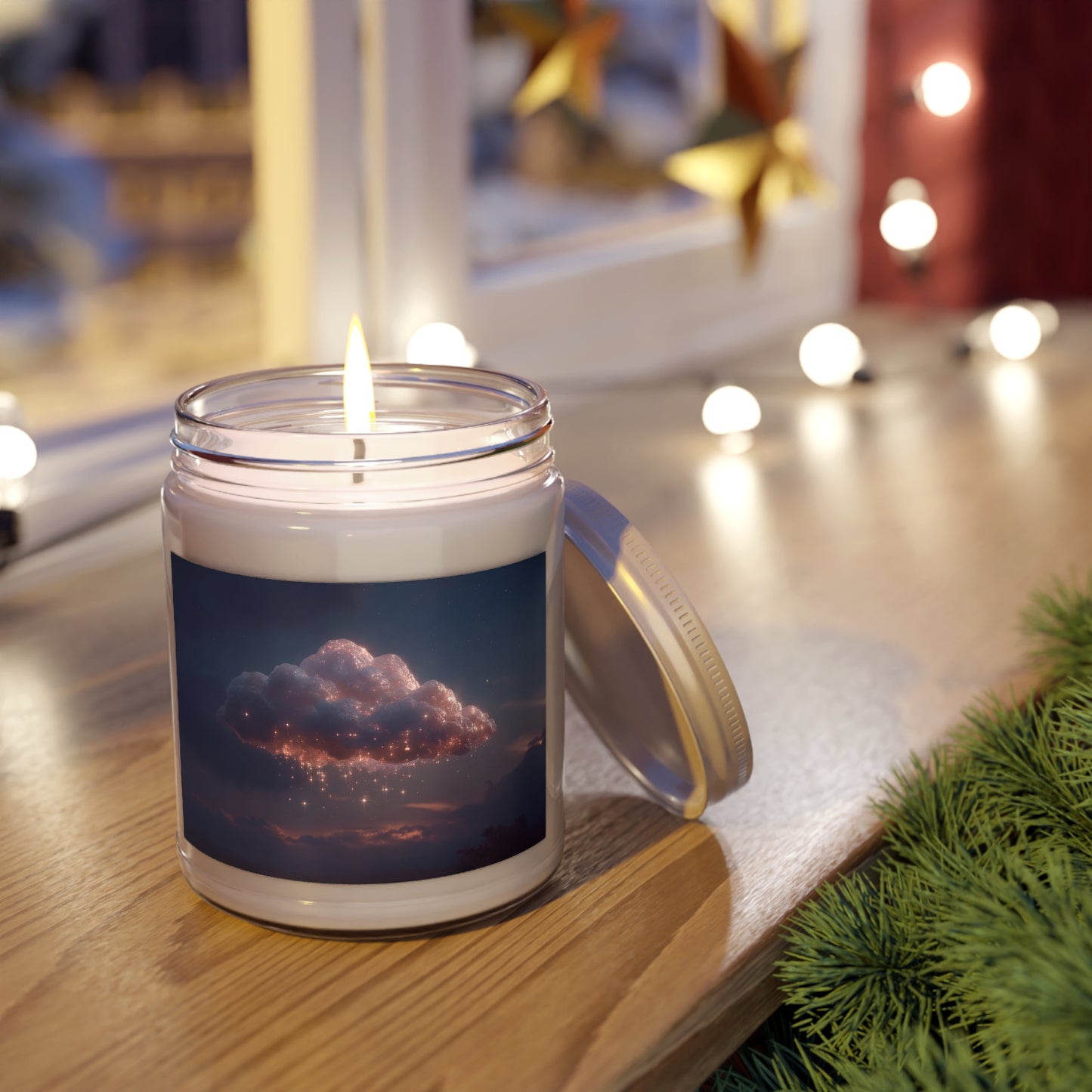 Celestial Vortex Scented Soy Candles with White Lid, 9oz – Indigo Cloud Dreamscape