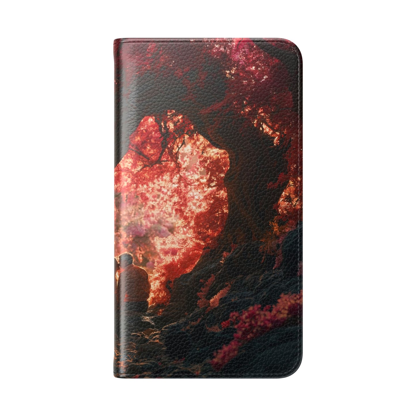 Crimson Arch Flip Cases – Heart-Shaped Canopy Romance