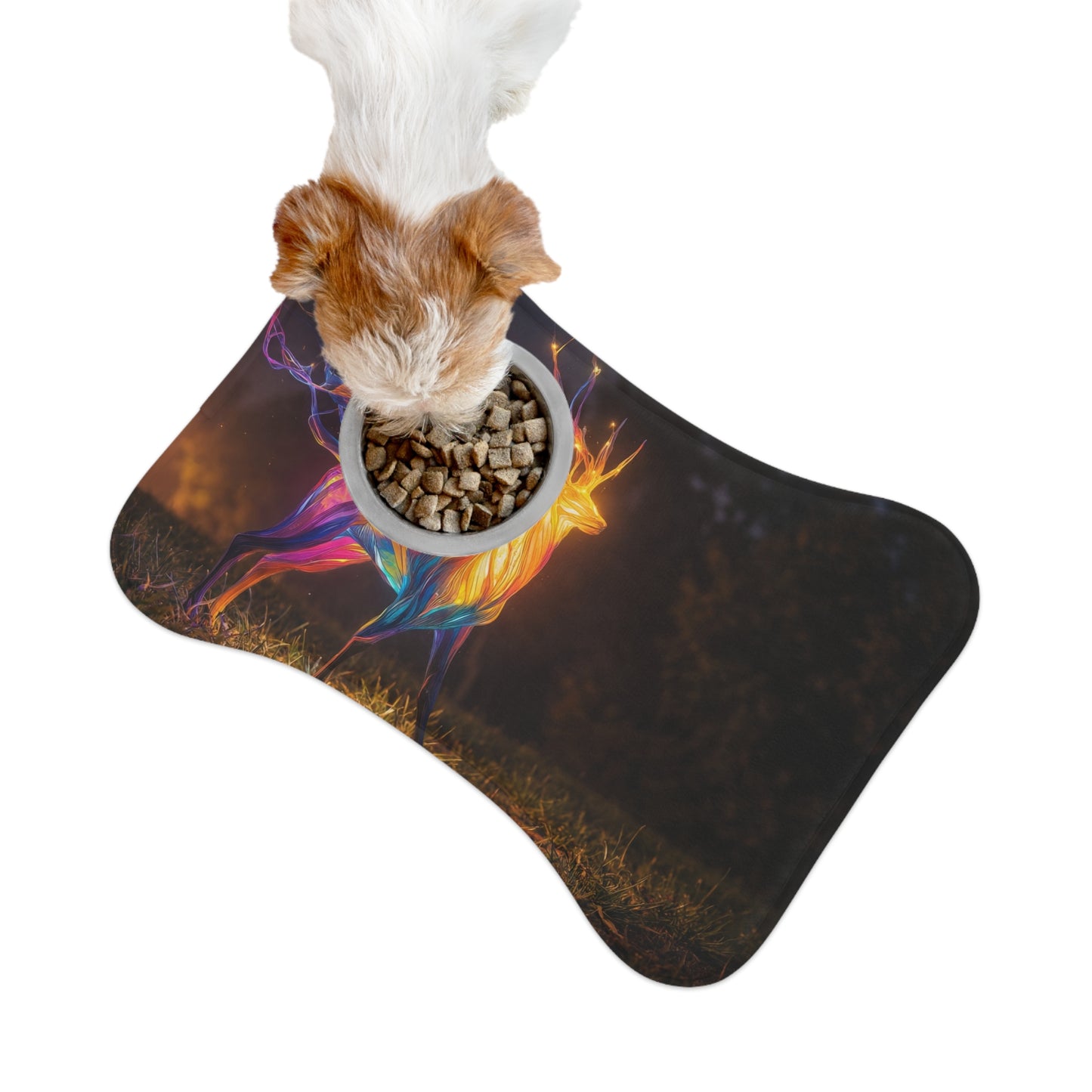 Chromatic Stag Pet Feeding Mats – Electric Forest Glow