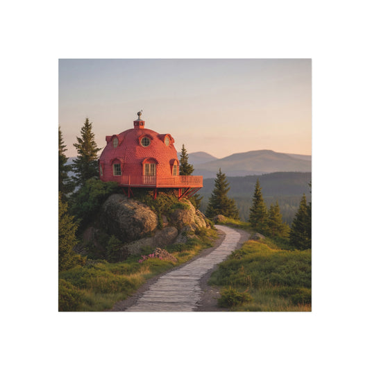 Red Dome Cottage Magnet – Sunset Peak Sanctuary