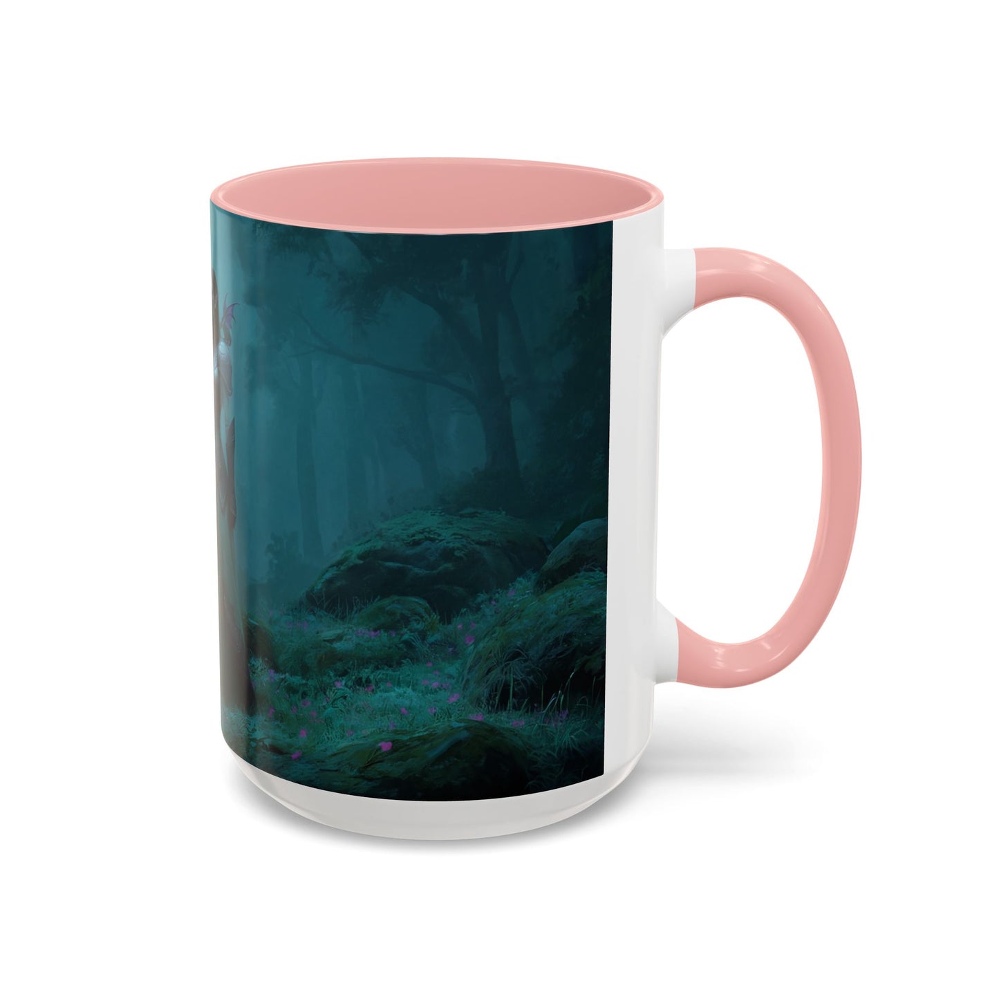 Glowing Sword Elf Sentinel Accent Coffee Mug (11, 15oz) – Misty Forest Guardian