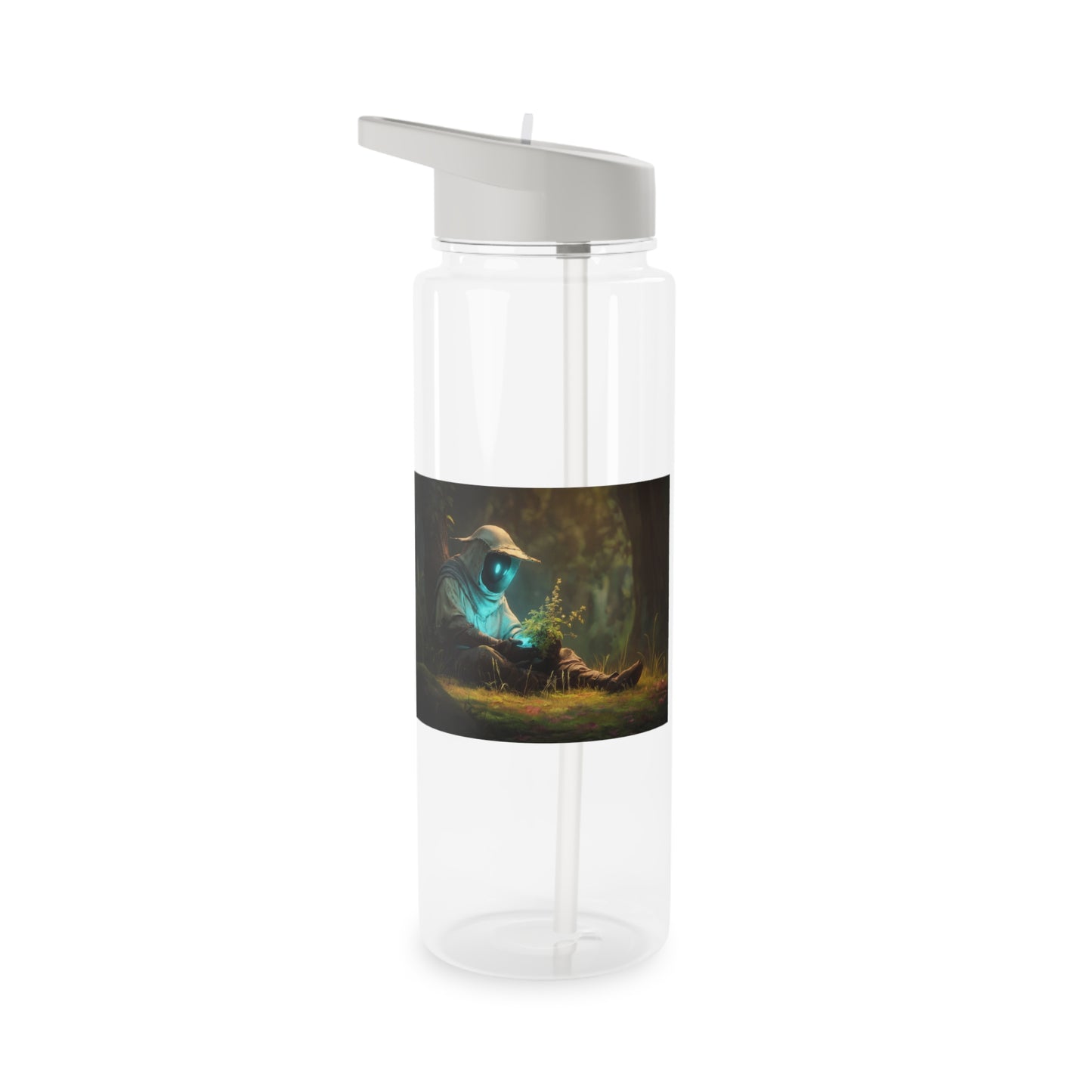 Glowing Guardian Tritan Water Bottle – Bioluminescent Forest Keeper