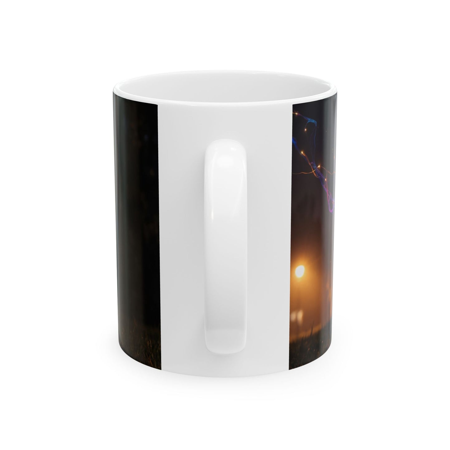 Chromatic Stag Ceramic Mug – Night Garden Luminescence