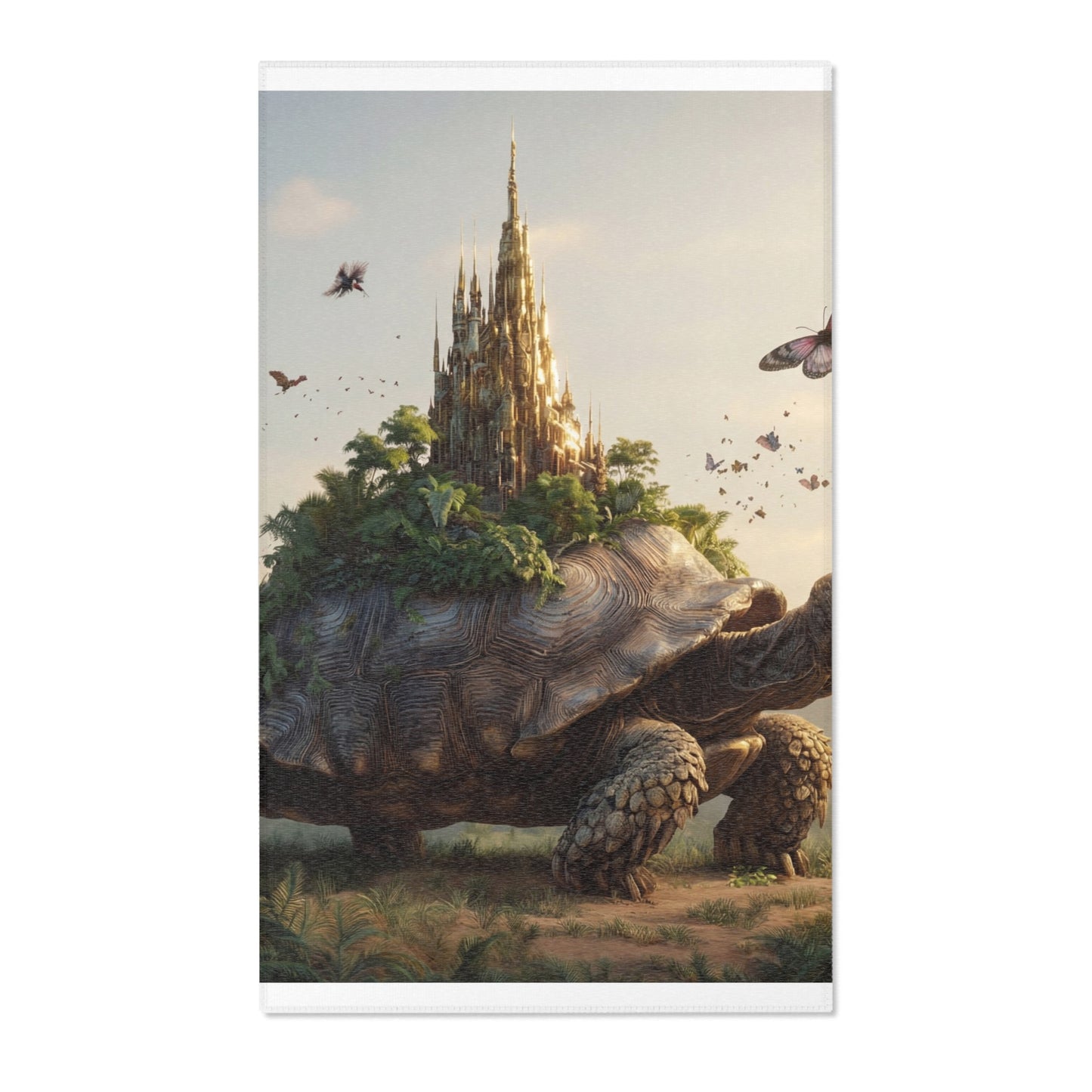 Turtleborne Castle Area Rugs – Ancient Guardian Through Lush Canopy