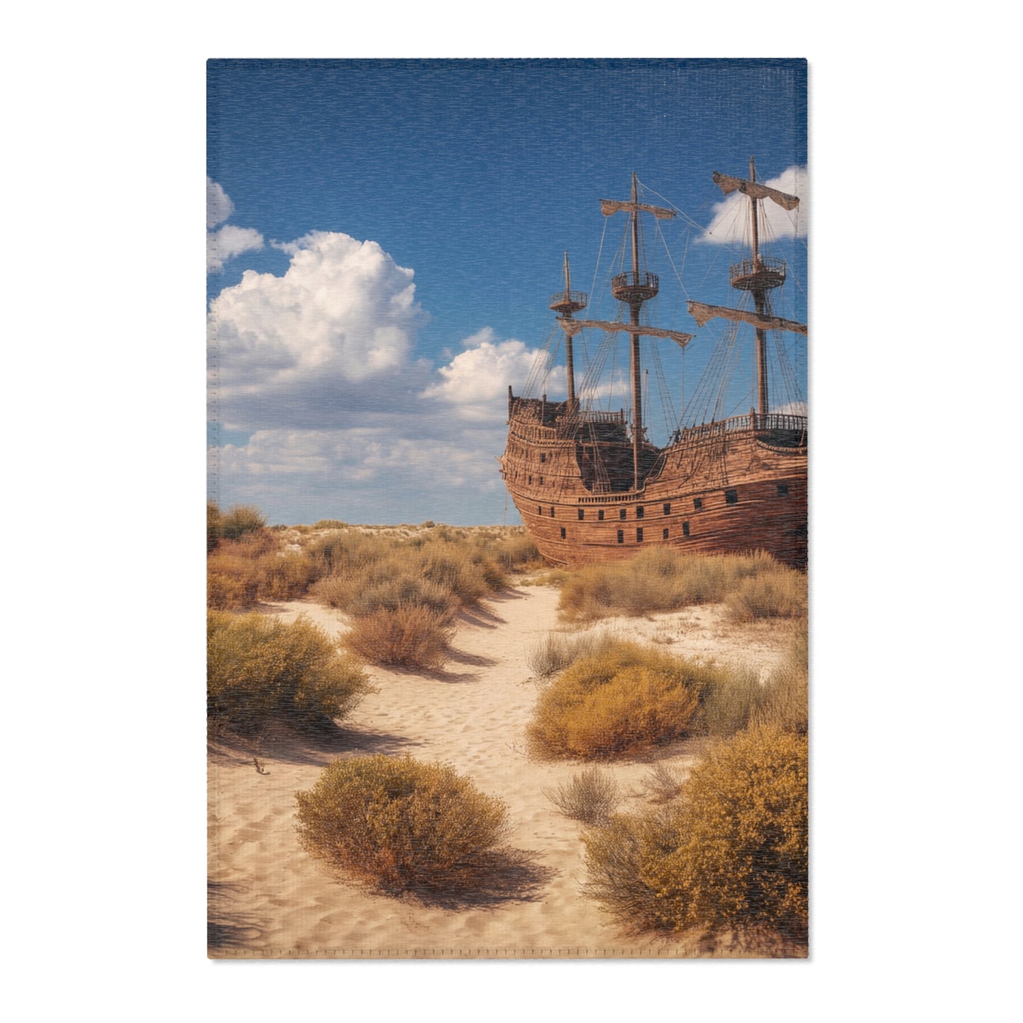 Desert Shipwreck Area Rug – Sun-Drenched Salvage Dreamscape
