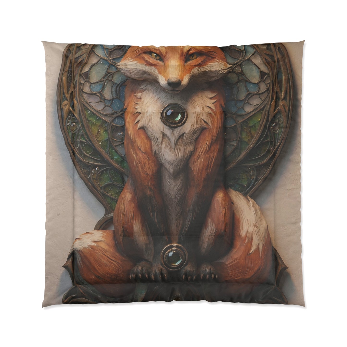 Fox Sentinel Comforter – Amber Twilight Guardian