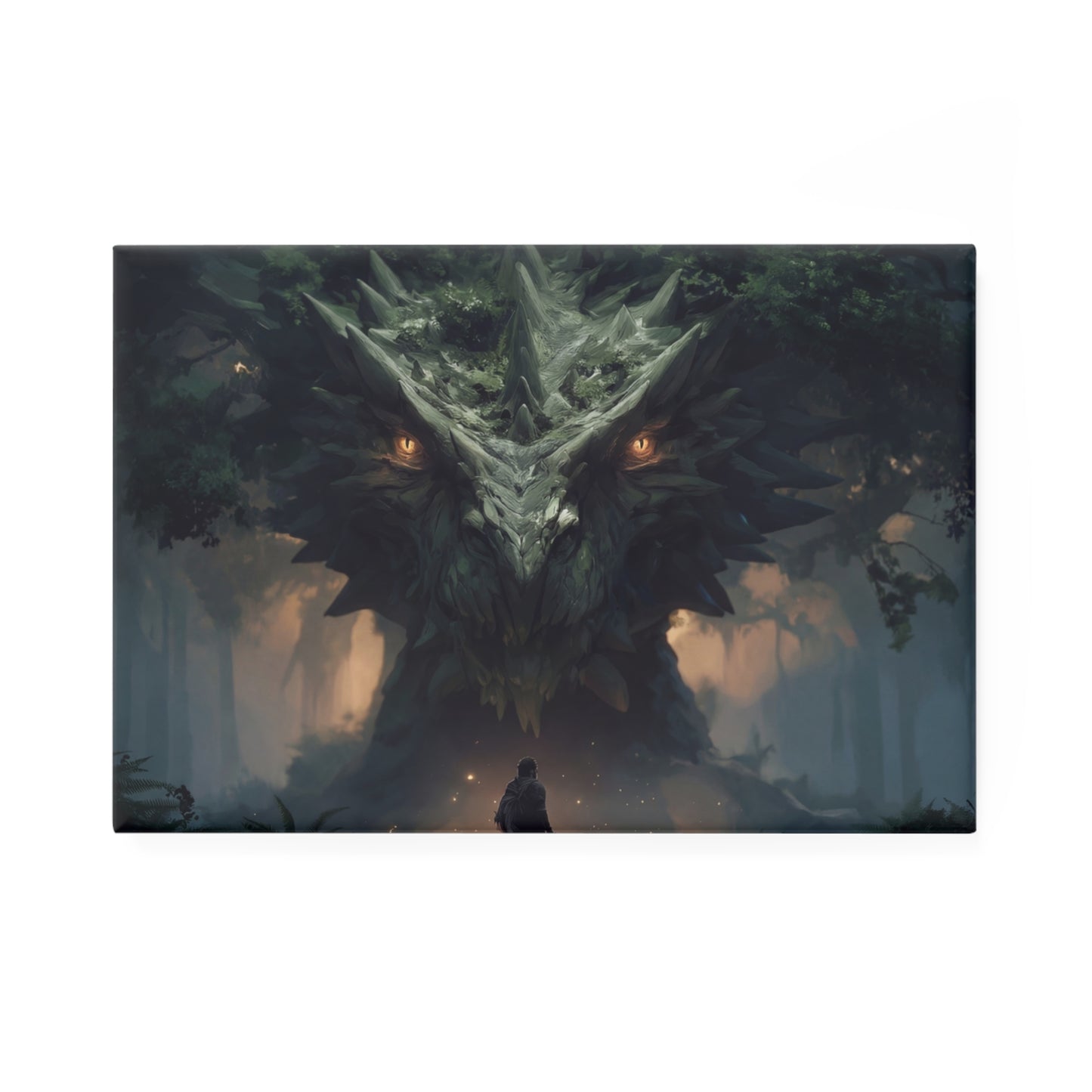 Ancient Forest Sentinel Magnet – Twilight Dragon Guardian Rectangle