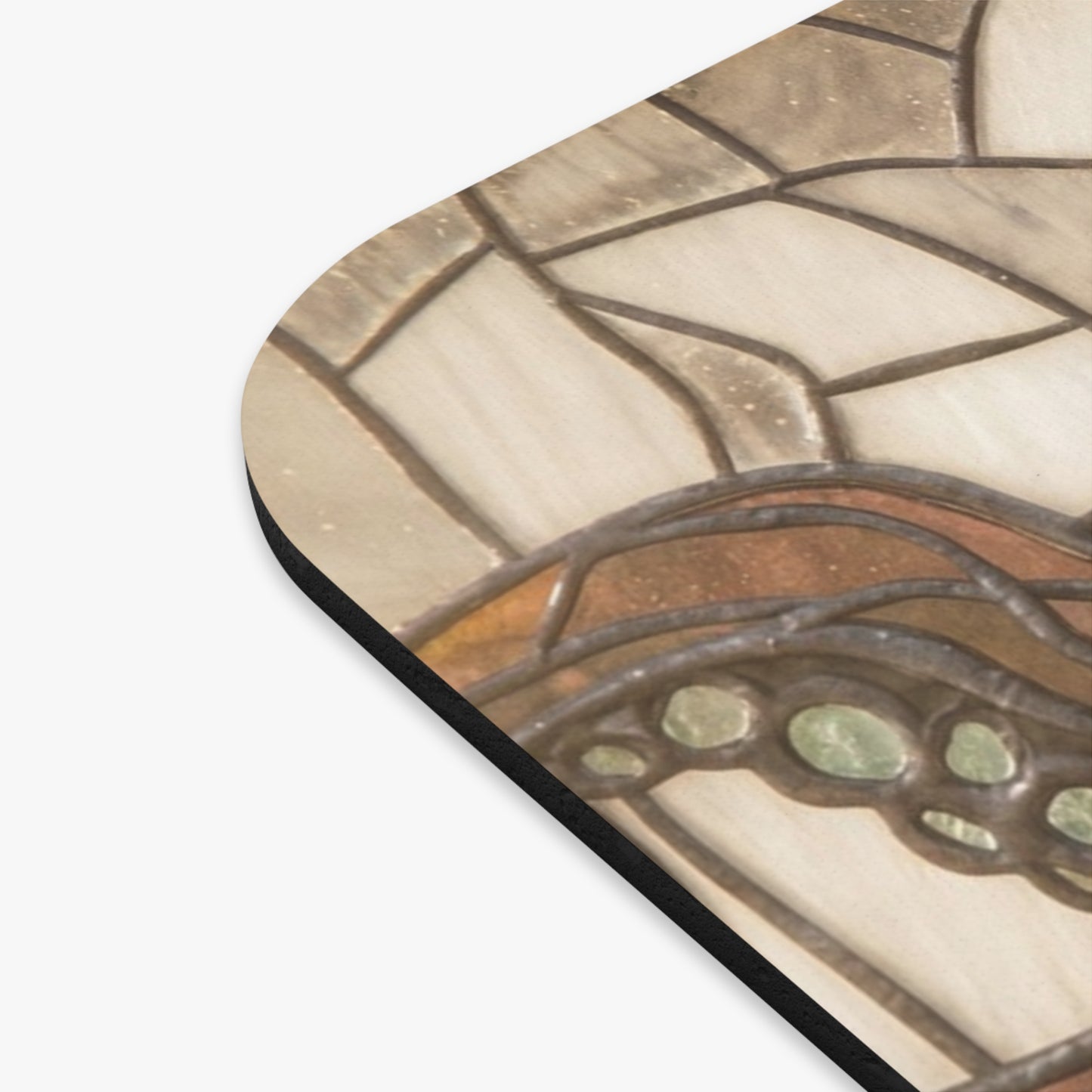 Stained Glass Octopus Mouse Pad (Rectangle) – Amber Tentacle Dreamscape