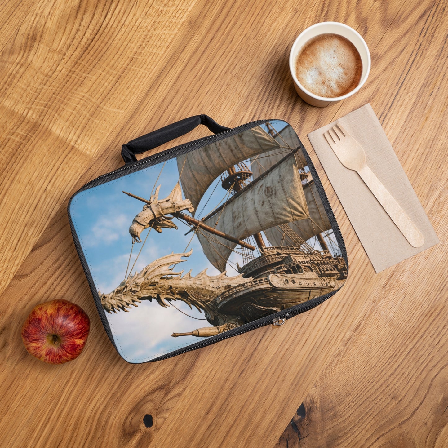 Dragon-Headed Galleon Lunch Bag – Sunlit Seascape Adventure