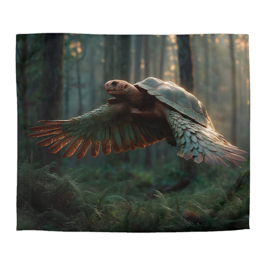 Winged Tortoise Duvet Cover – Forest Dawn Soarer