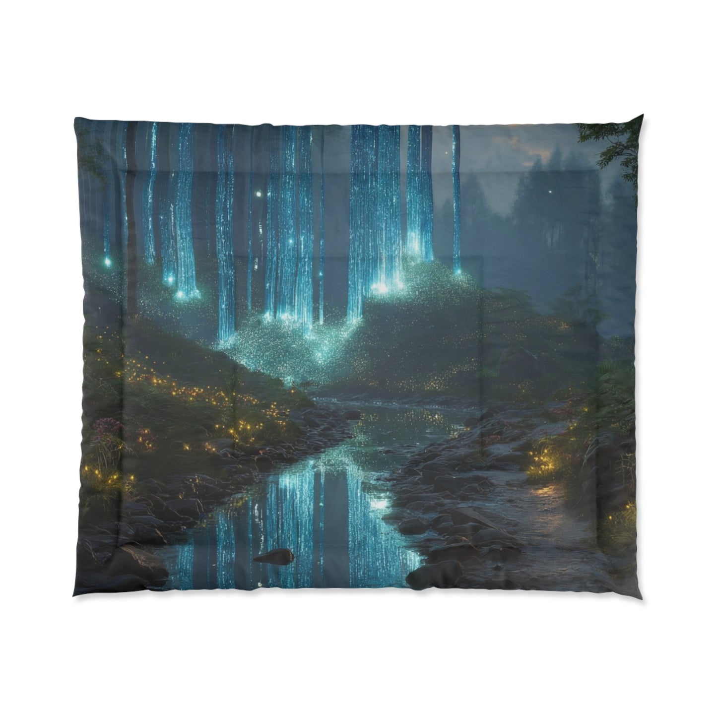 Celestial Lightfall Comforter – Whispering Forest Dreamscape
