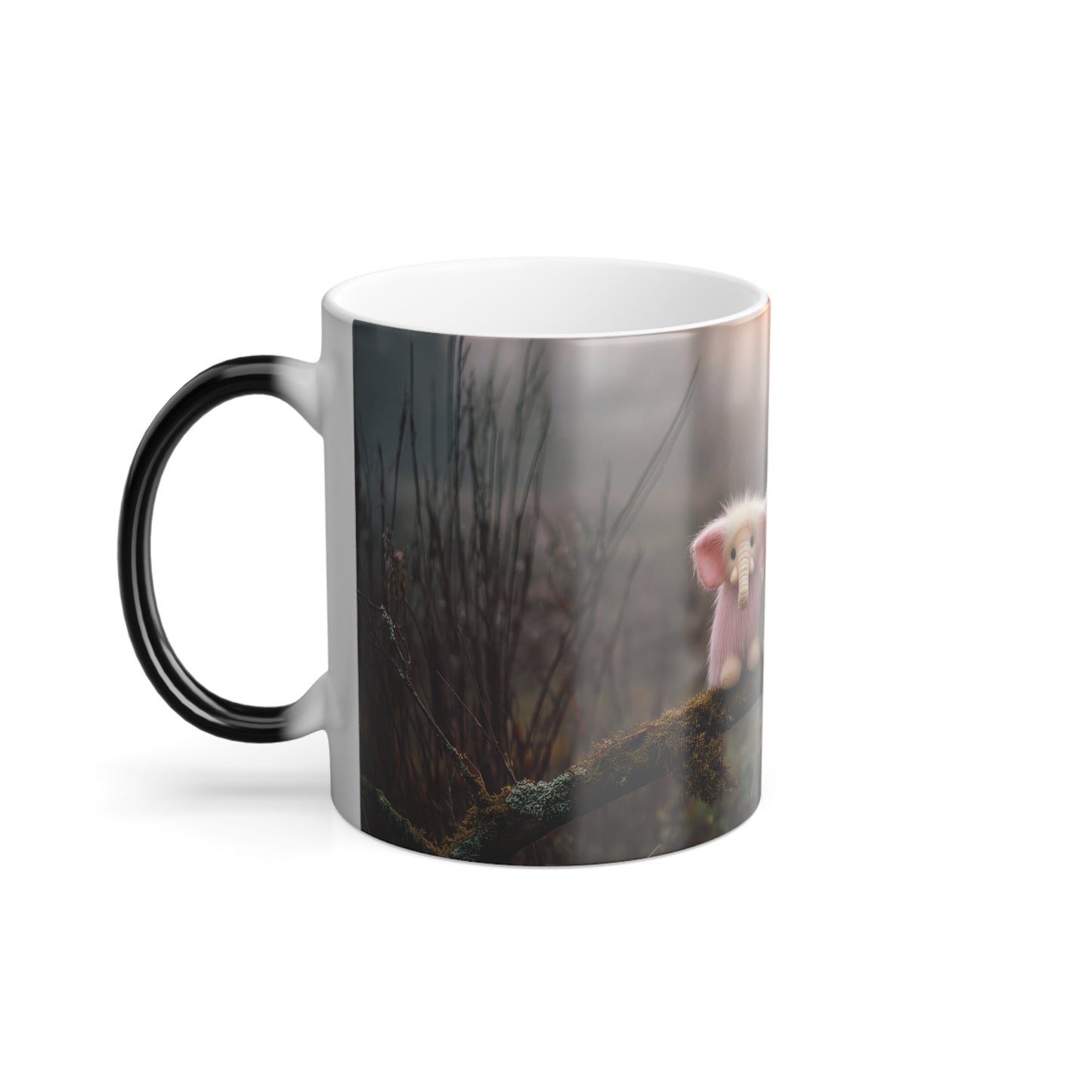 Mossy Branch Trio Mug – Pastel Elephants at Twilight Forest Edge