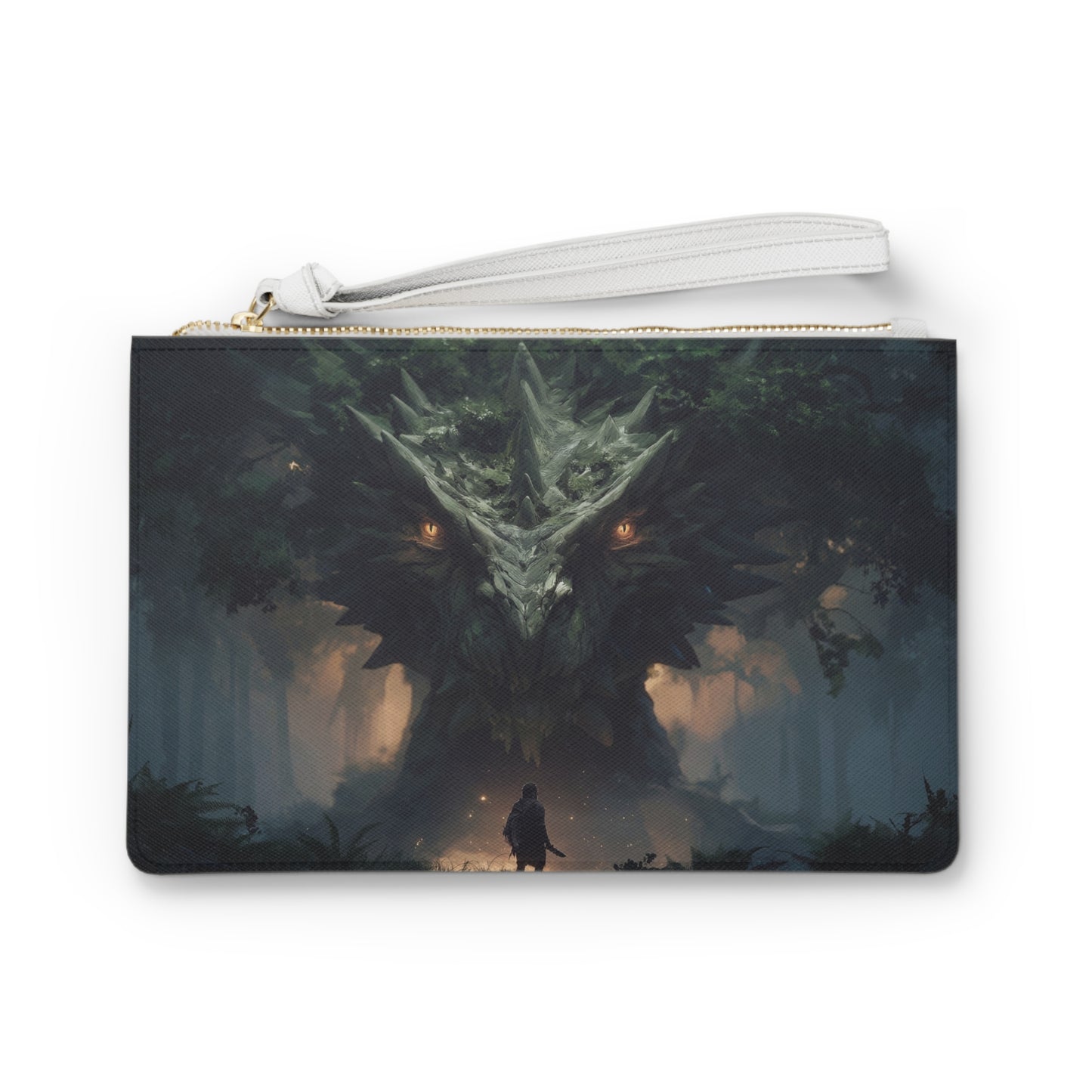Ancient Dragon Sentinel Clutch Bag – Moss-Covered Forest Guardian
