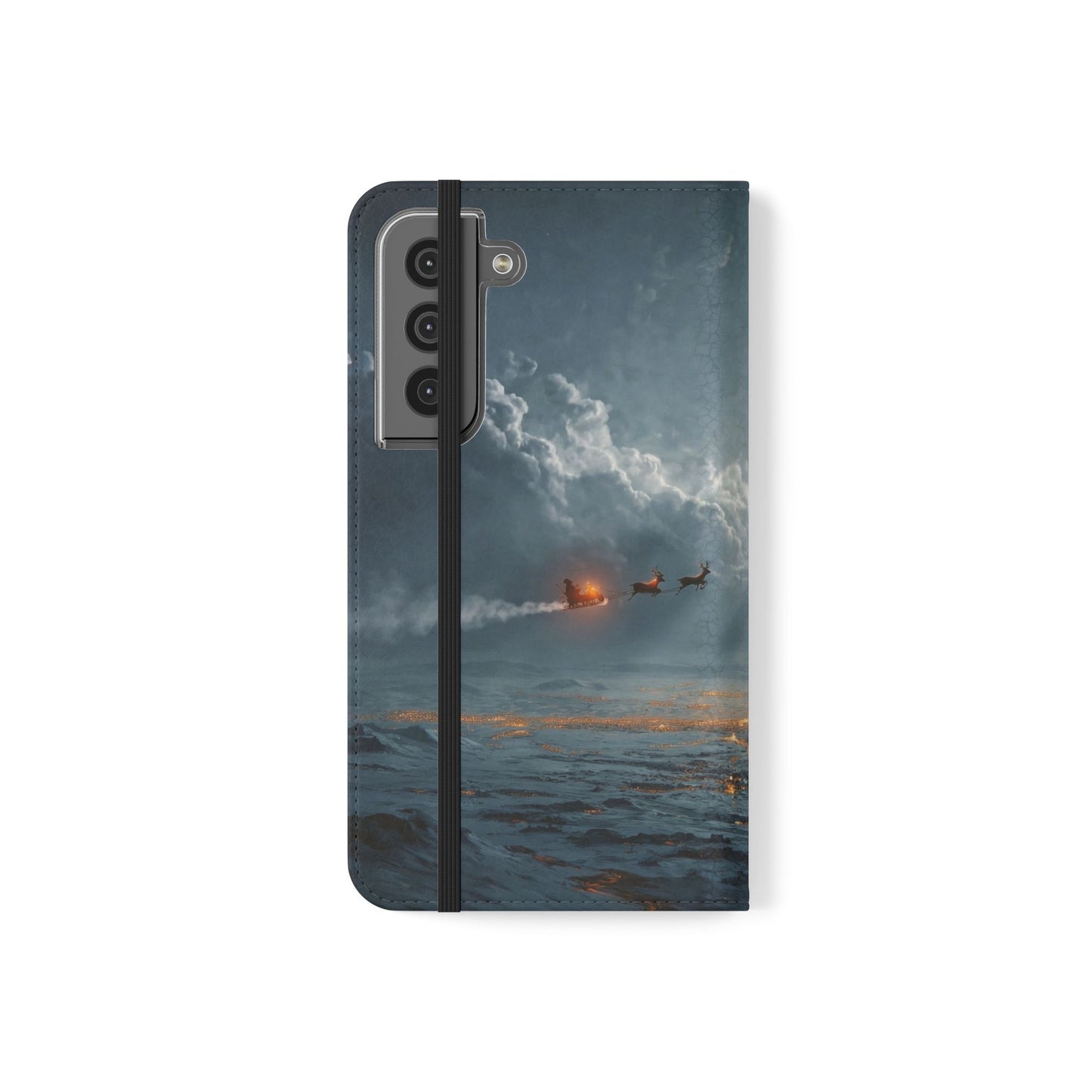 Moonlit Sleigh Flip Cases – Northern Lights Winter Journey