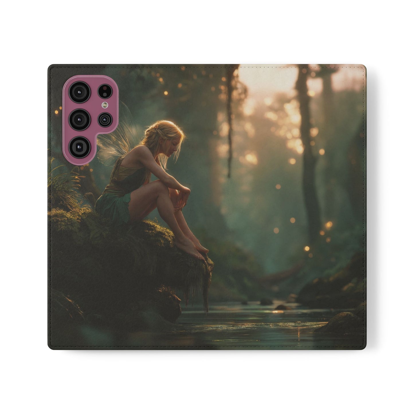 Mossy Bank Fairy Flip Cases – Golden Hour Sentinel Portrait
