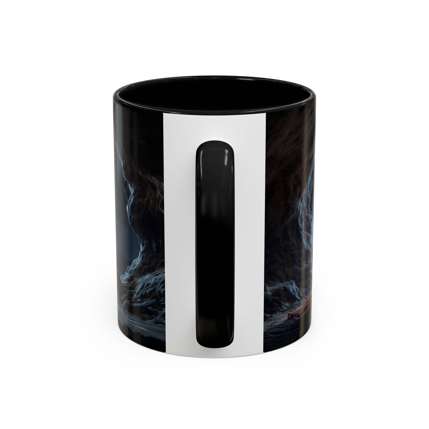 Moonlit Monk Meditation Mug – Serene Nightwatcher in Cave