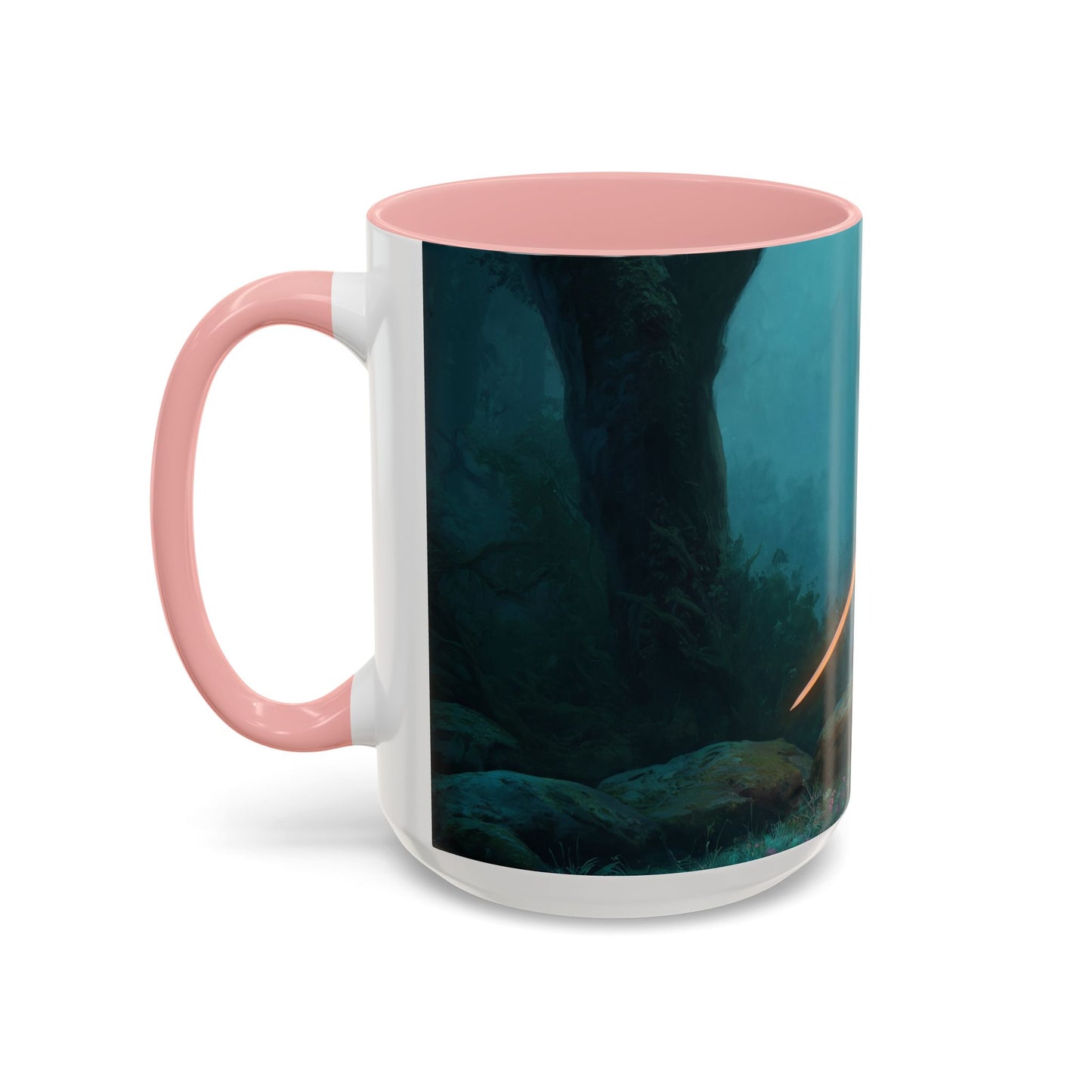 Glowing Sword Elf Sentinel Accent Coffee Mug (11, 15oz) – Misty Forest Guardian