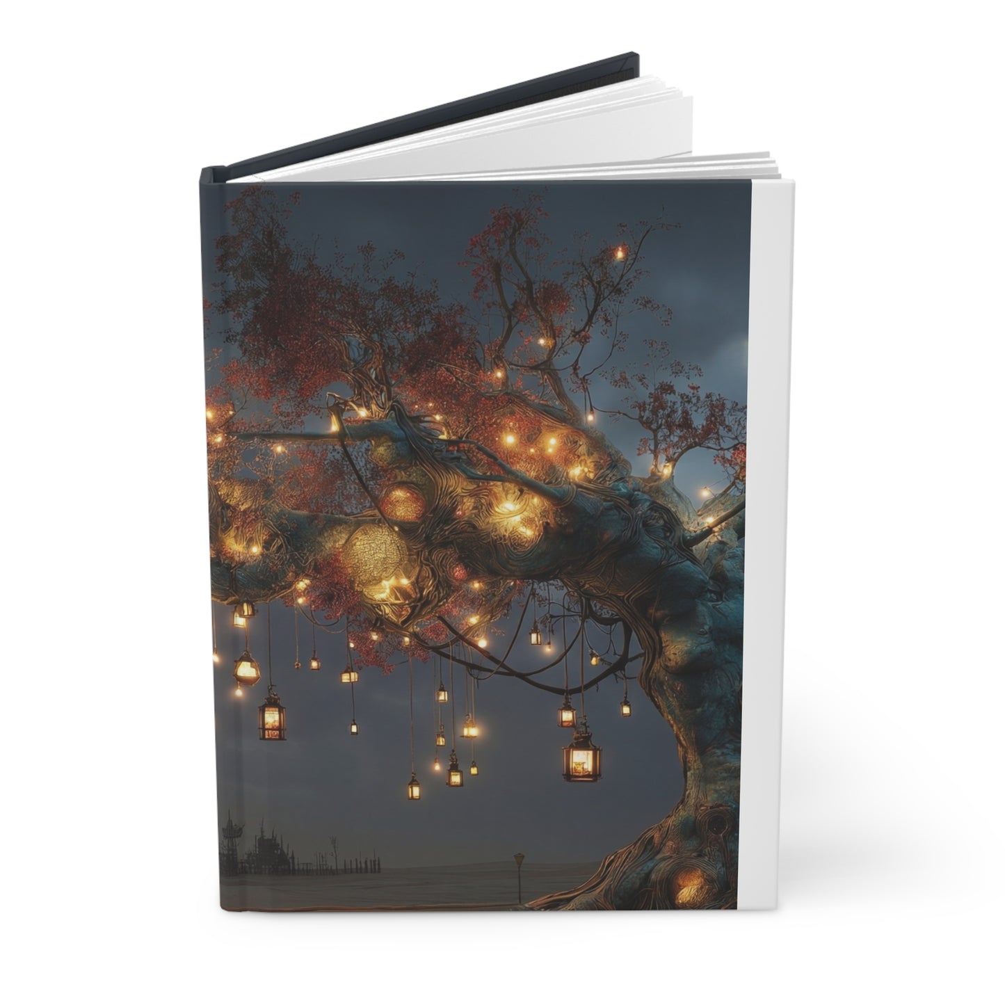 Whispering Lantern Tree Hardcover Journal Matte – Desert Night’s Warm Embrace