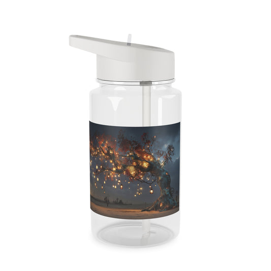 Lantern Tree Tritan Water Bottle – Blue-Gold Autumnal Desert Guardian