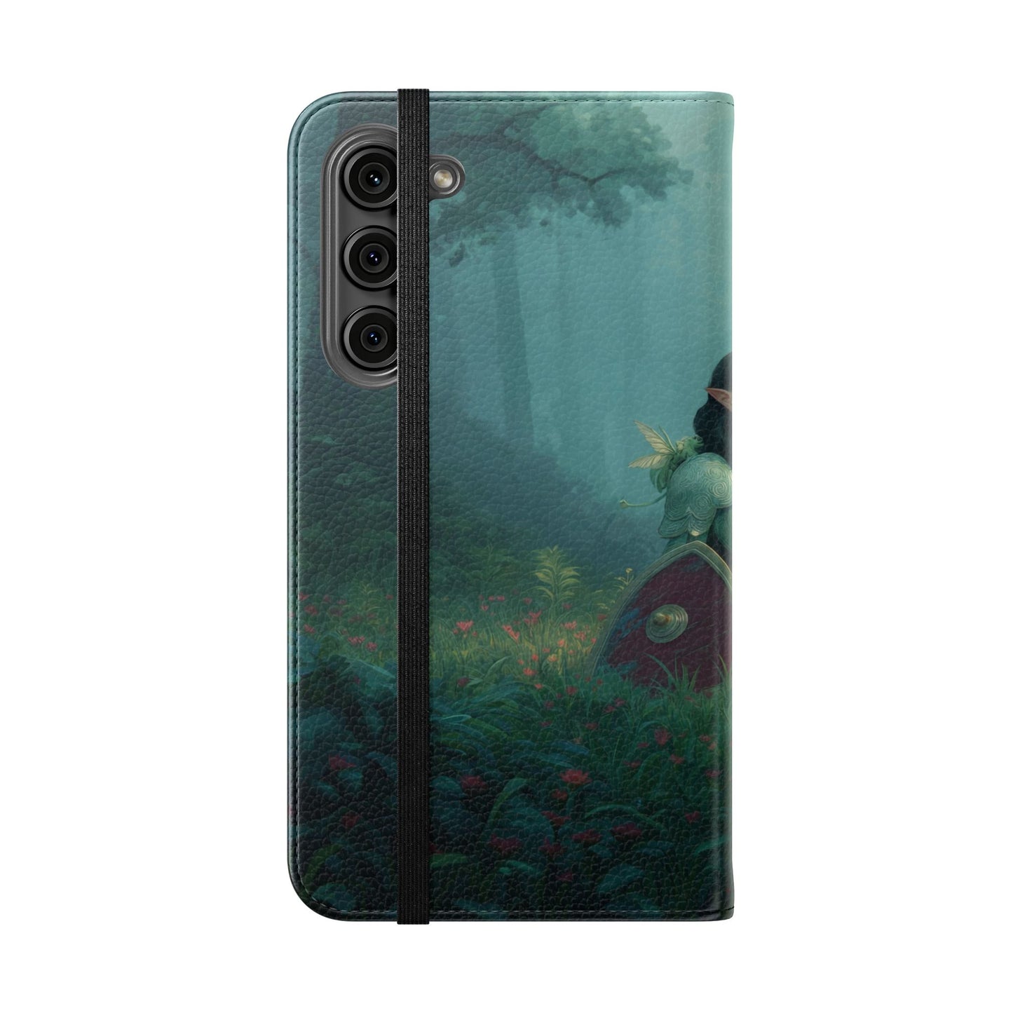 Woodland Sentinel Flip Cases – Green Knight in Misty Grove