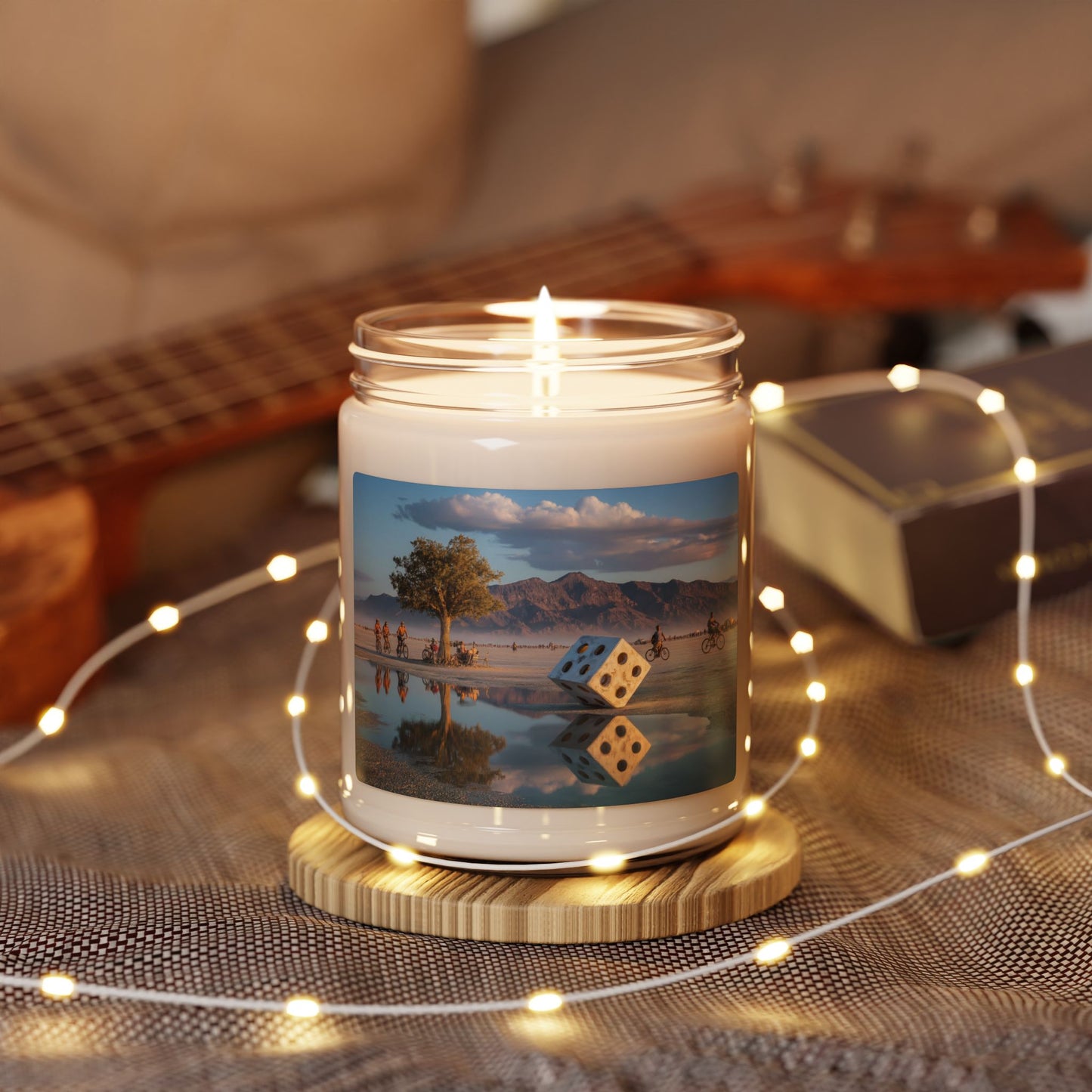 Giant Dice in Salt Flats Scented Soy Candle, 9oz – Sunset Gamble Mirage