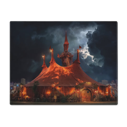 Crimson Circus Tent Placemat – Midnight Spectacle Under Storm Skies