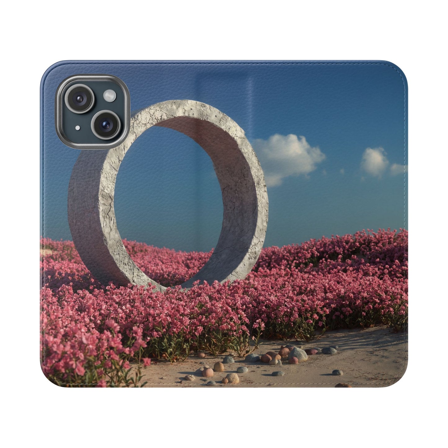 Stone Circle Flip Cases – Pink Flower Field Monument