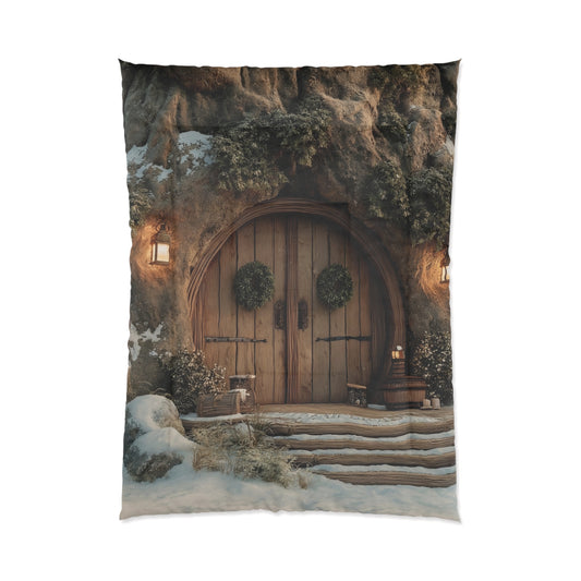 Winter Hollow Treehouse Comforter – Snow-Kissed Hearth at Dusk