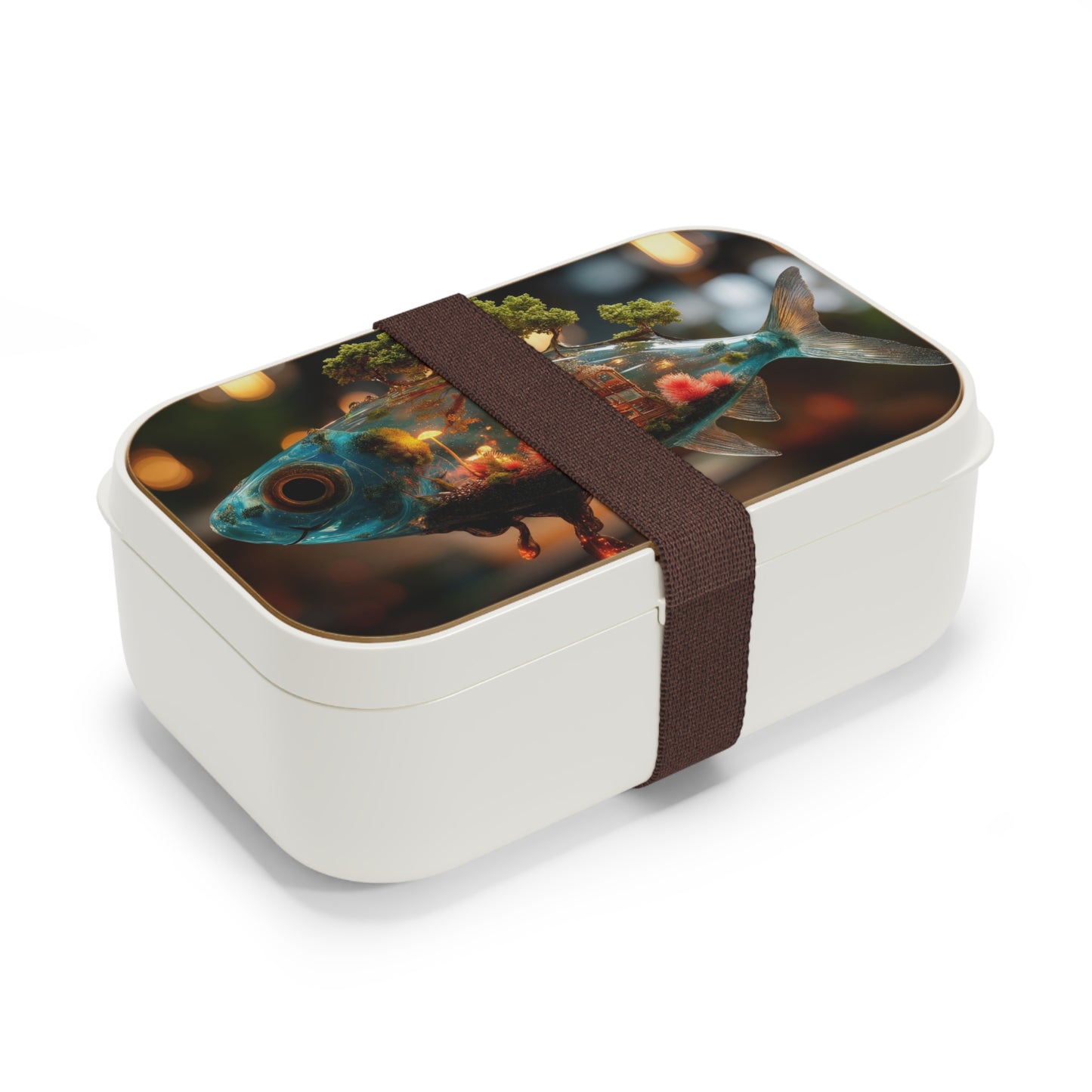 Enchanted Forest Fish Bento Lunch Box – Liquid Dreamscape for Your Midday Escape
