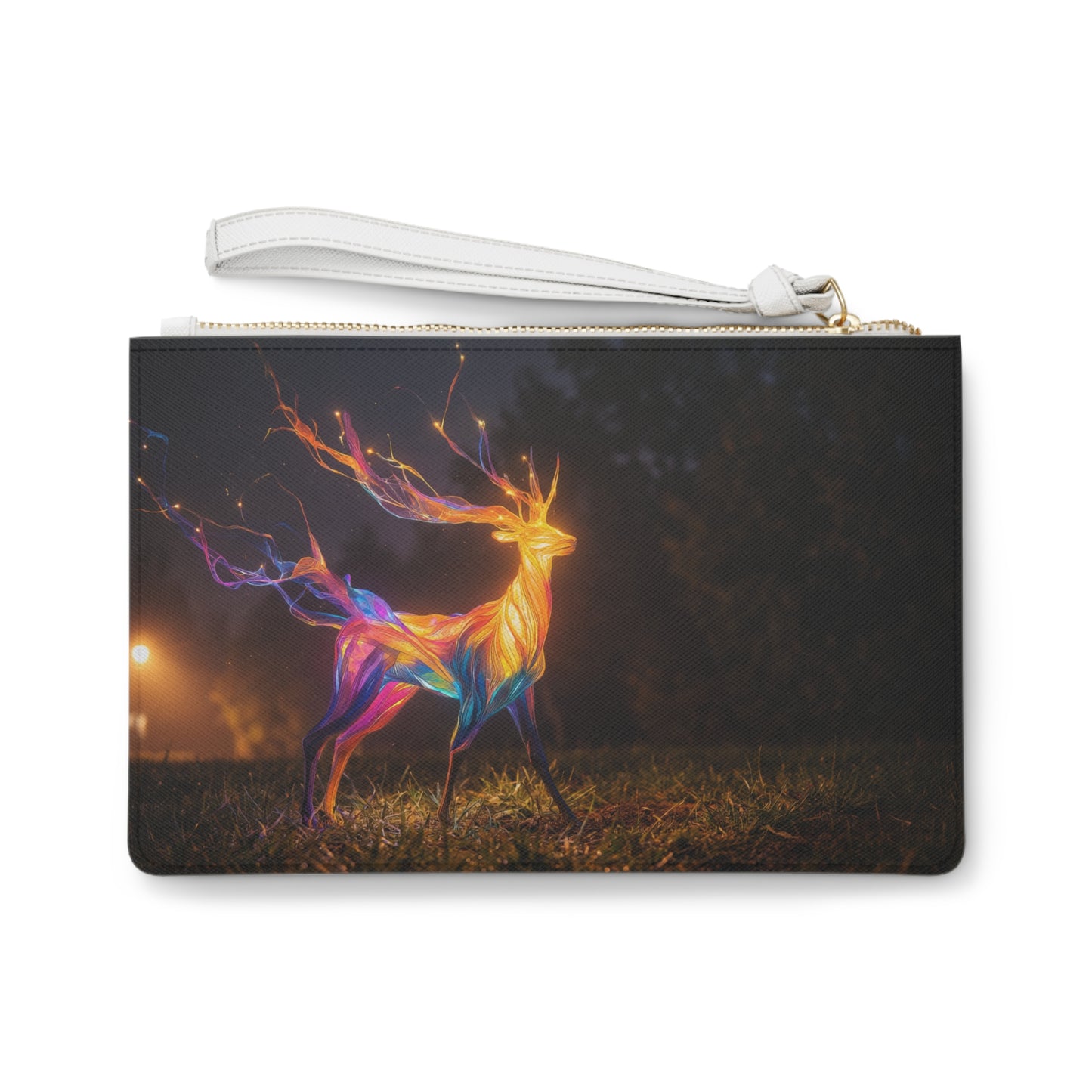 Chromatic Stag Clutch Bag – Twilight Aura Dreamscape