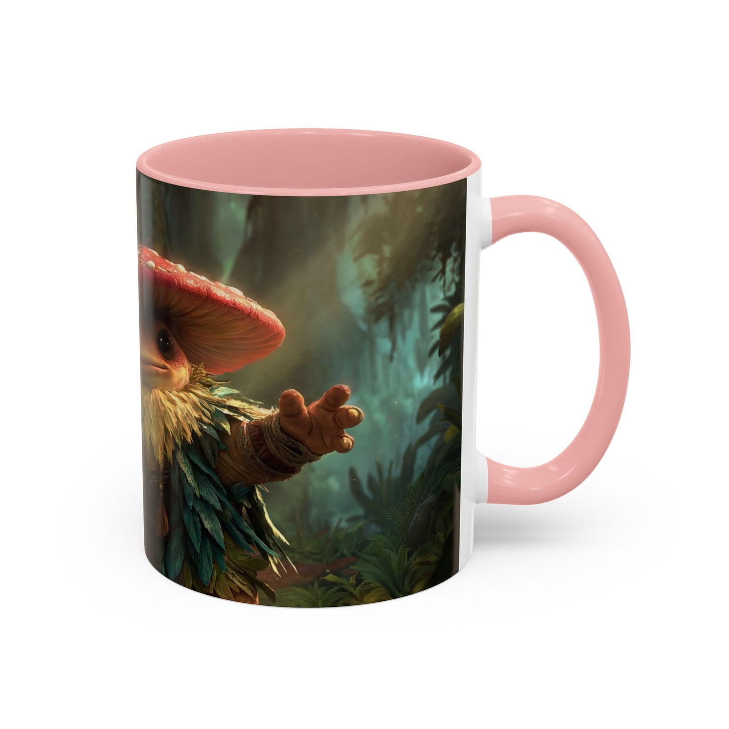 Mushroom Knight Accent Coffee Mug – Verdant Forest Guardian Sentinel