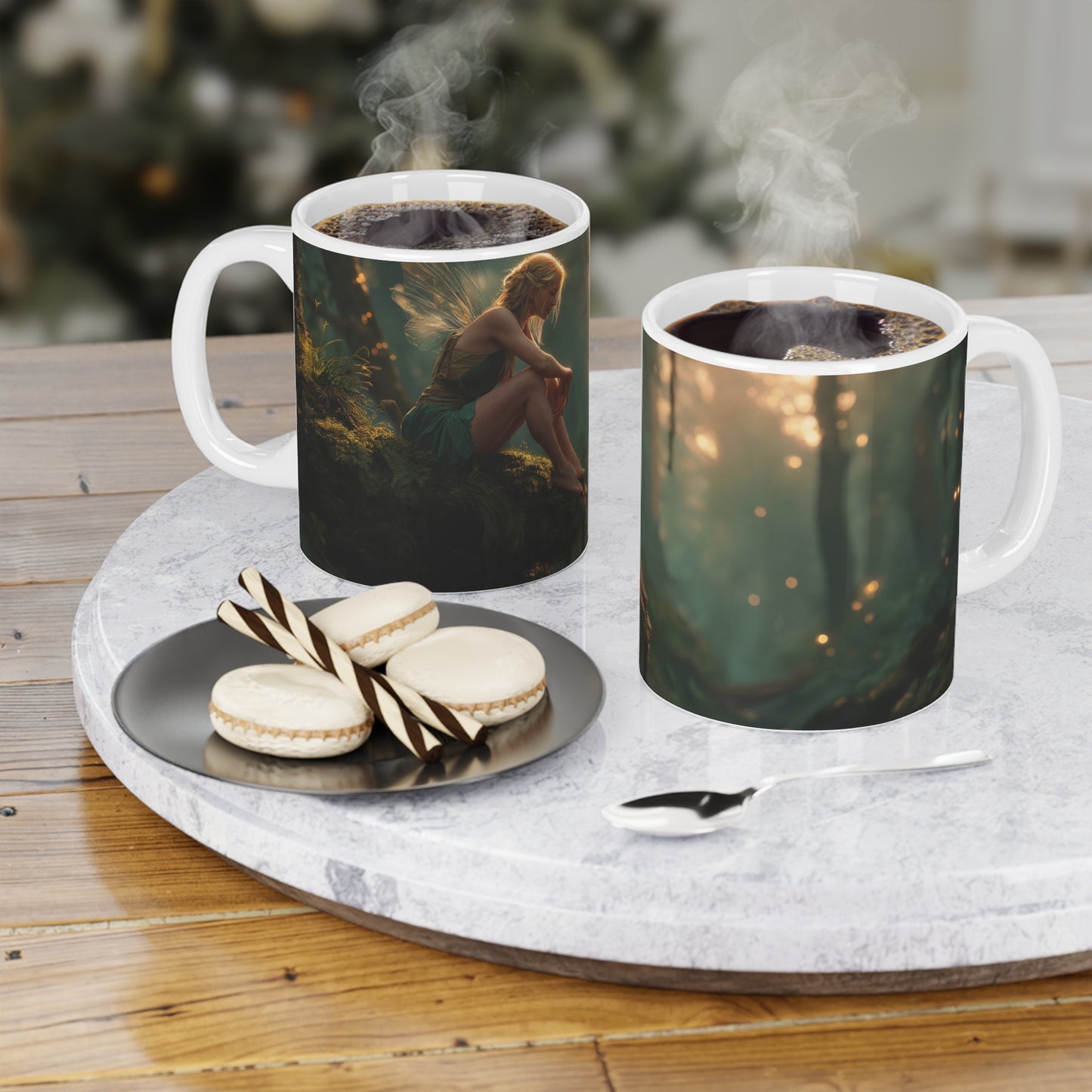 Forest Fairy by the Stream Ceramic Mugs (11oz\15oz\20oz) – Golden Hour Whispers