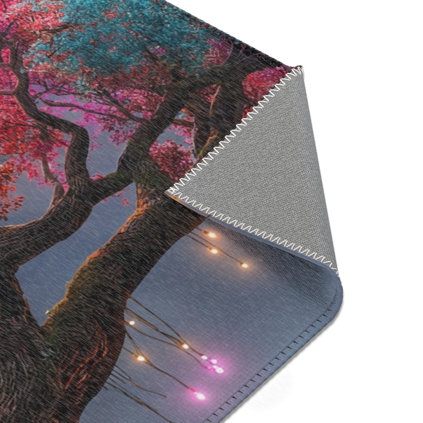 Chromatic Dream Tree Area Rugs – Moonlit Rainbow Canopy