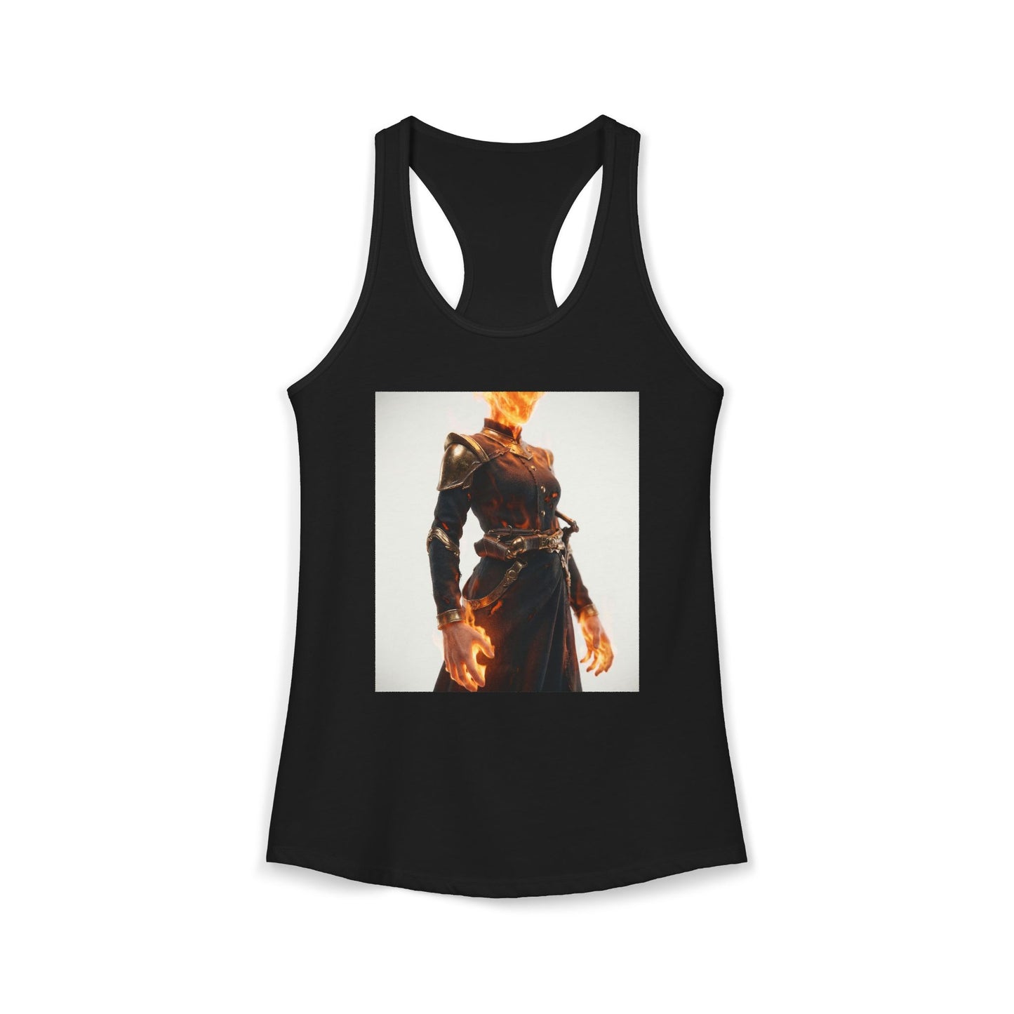 Ashen Firehead Sentinel Tank – Burnt Leather Armored Guardian Artwear