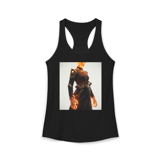 Fiery Headless Guardian Tank – Embered Sentinel Art Print