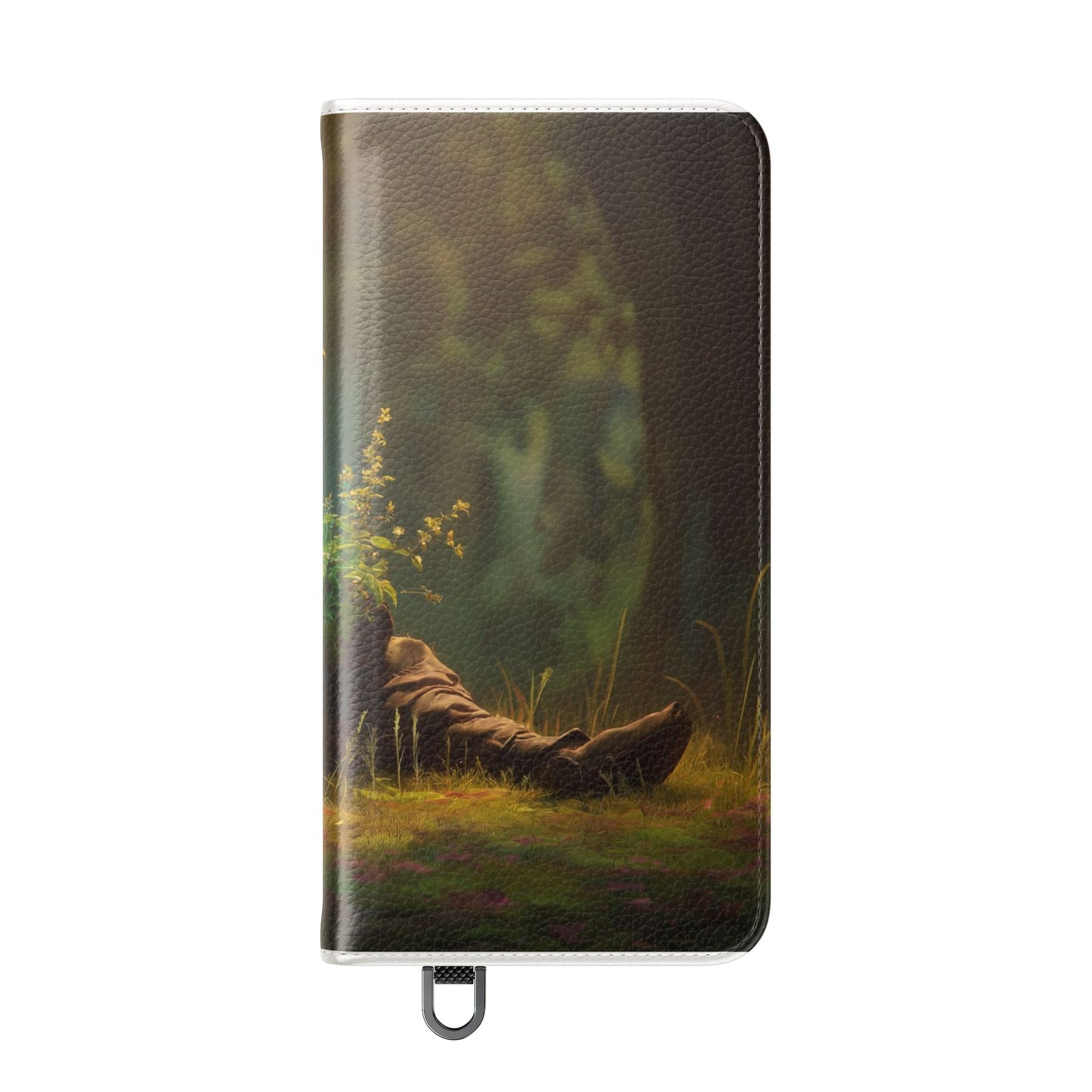 Glowing Orb Hooded Guardian Flip Cases – Bioluminescent Forest Keeper