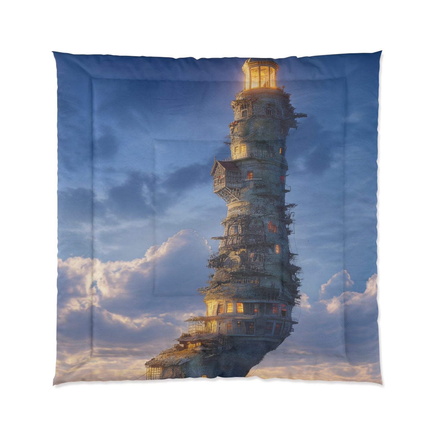 Skyborne Lighthouse Comforter – Twilight Beacon Dreamscape