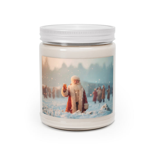 Snowdrift Santa Scented Soy Candles with White Lid, 9oz – Toasting the Frosty Hour