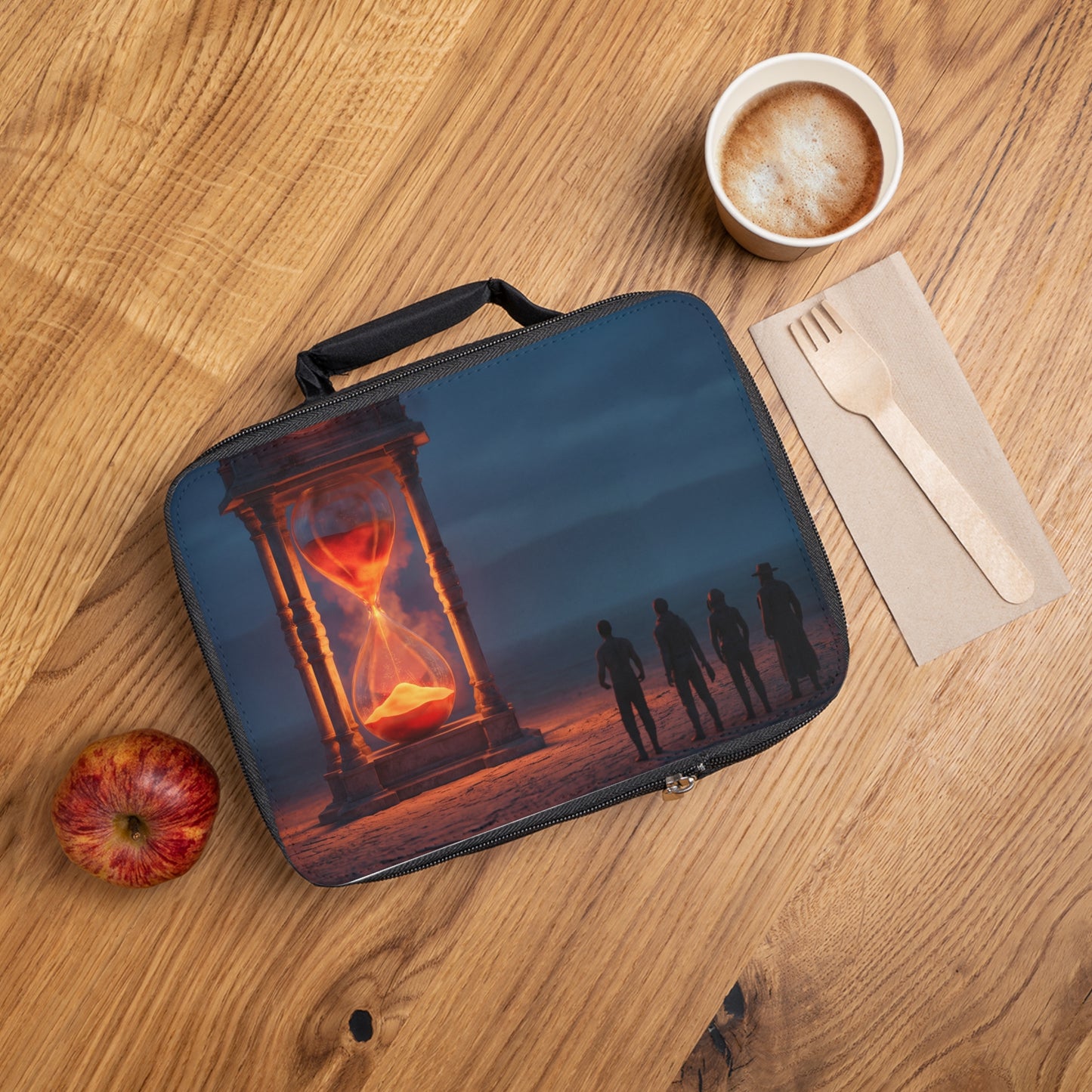 Hourglass Clocktower Lunch Bag – Standing Beneath the Sands of Time
