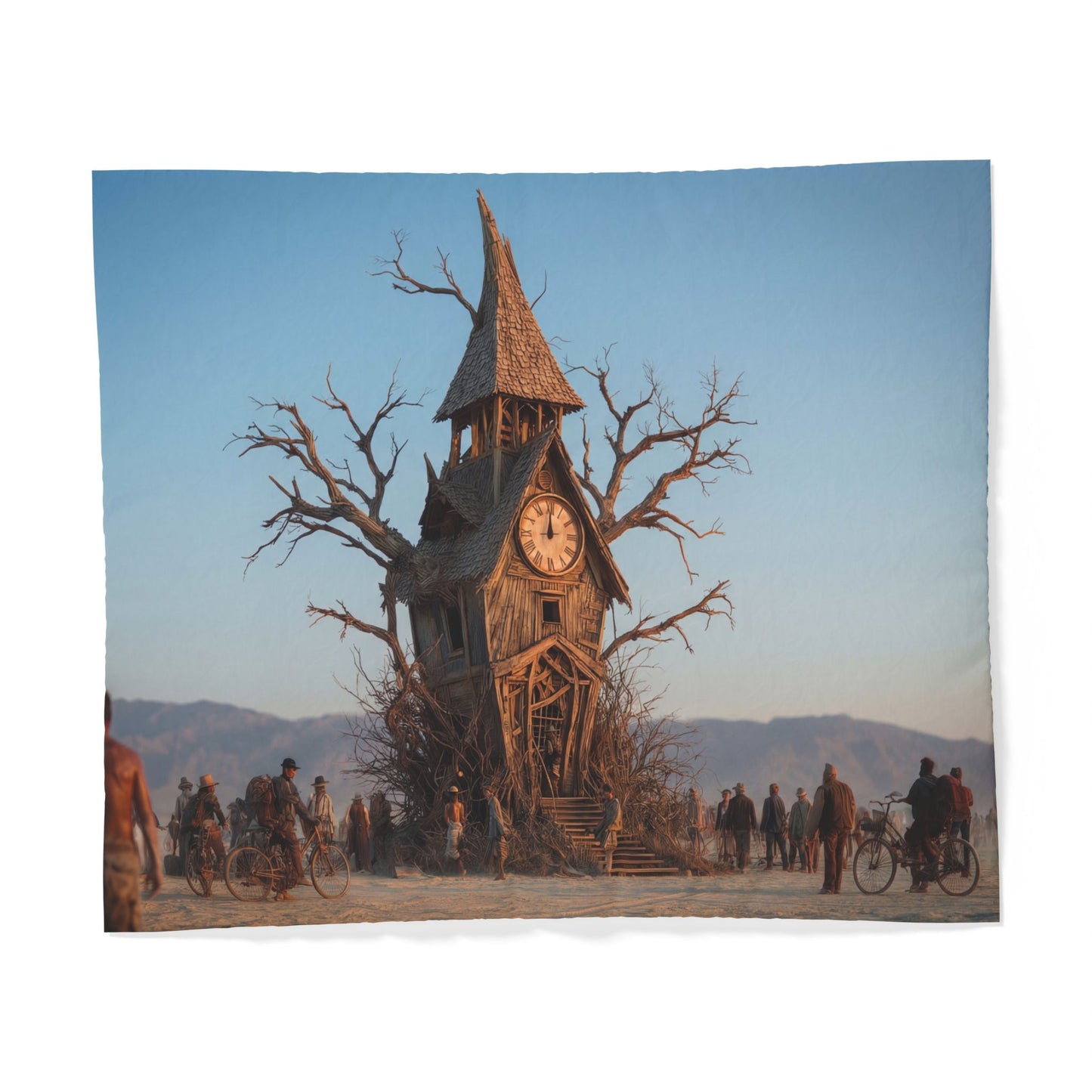 Clock Tower Cotton Duvet Cover – Arid Wanderers Journeying to the Spire