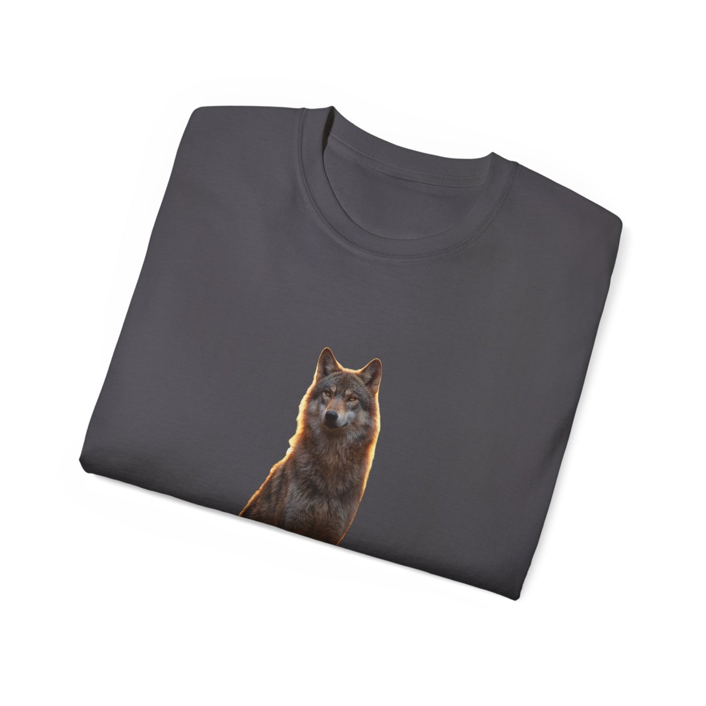 Golden Hour Wolf Unisex Ultra Cotton Tee – Silent Sentinel Portrait