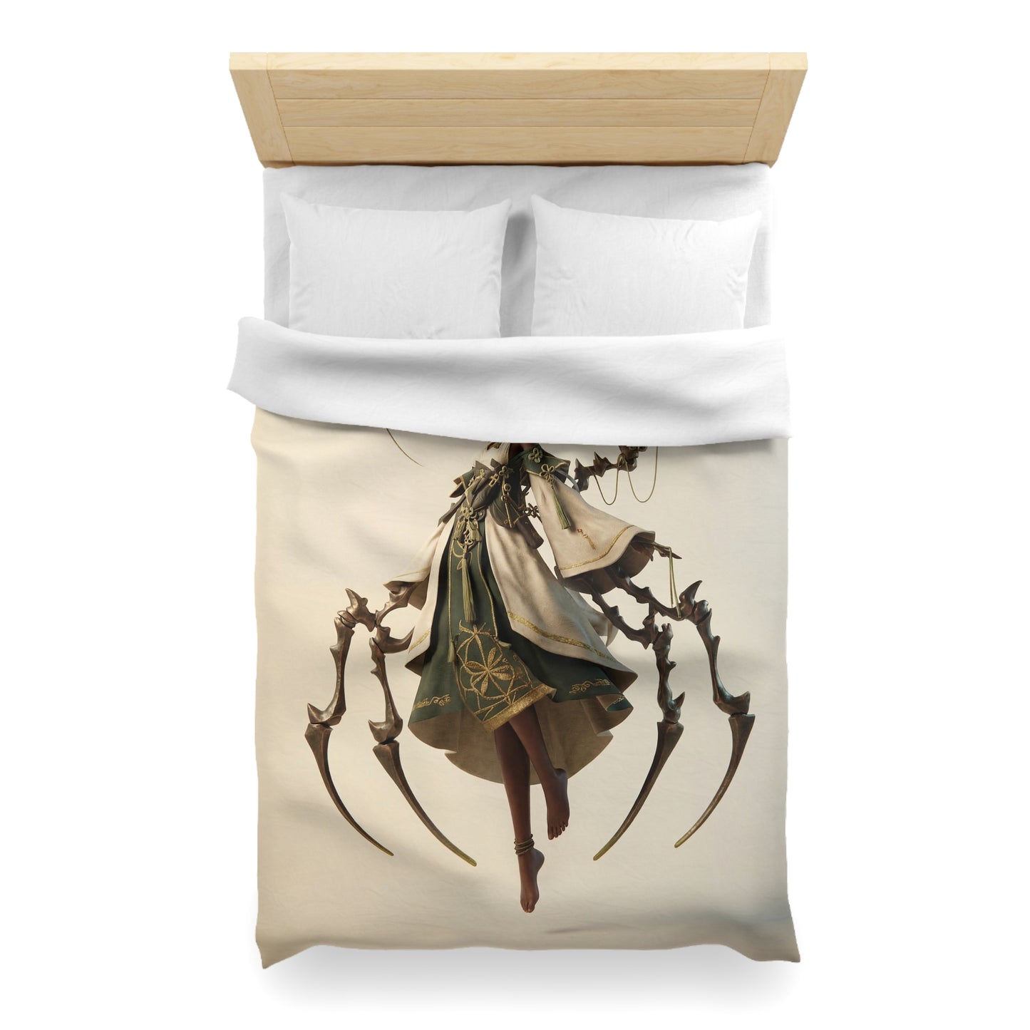 Moonlit Weaver Duvet Cover – Suspended in Bronze and Bloom