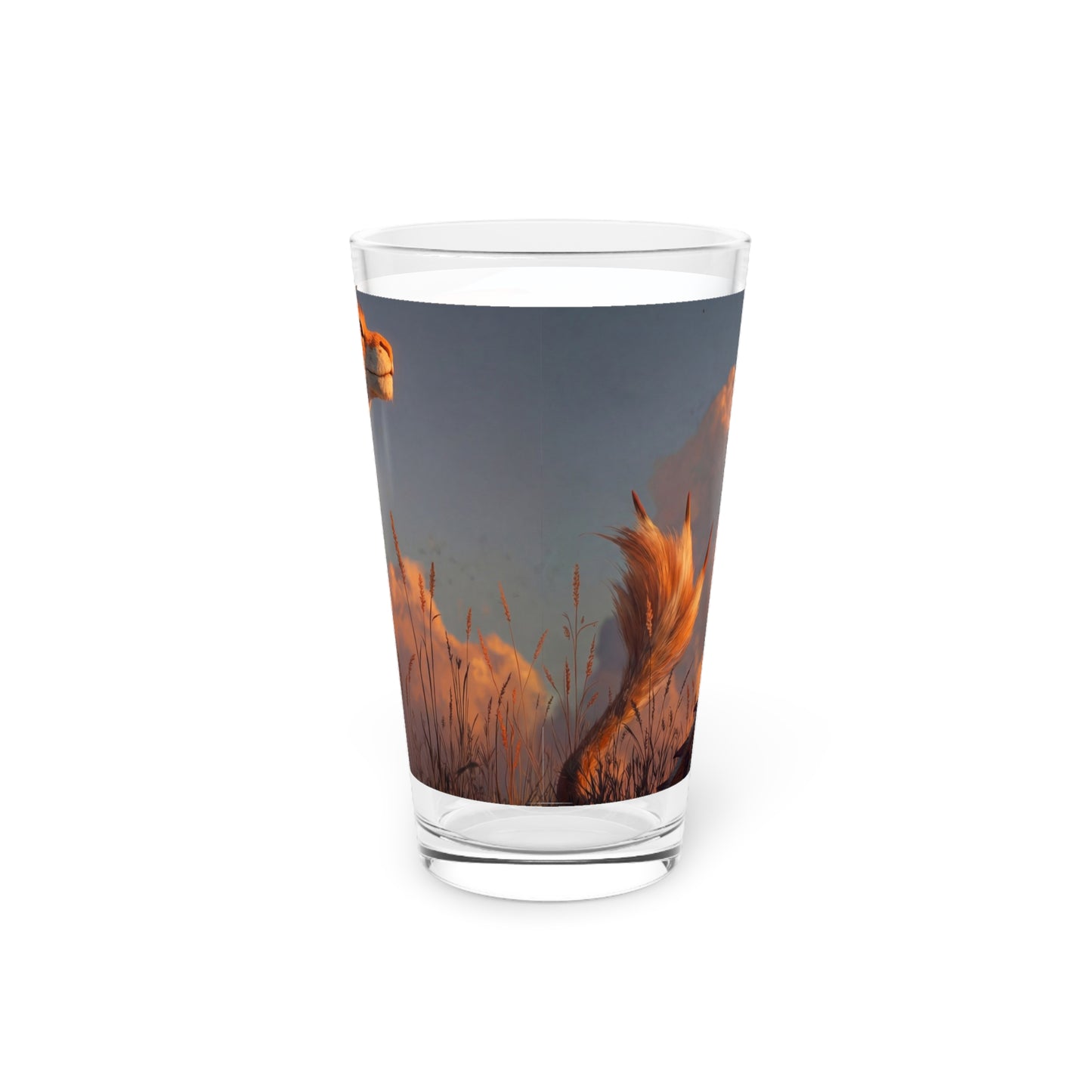 Sunset Dragon Pint Glass, 16oz – Golden Glow Guardian