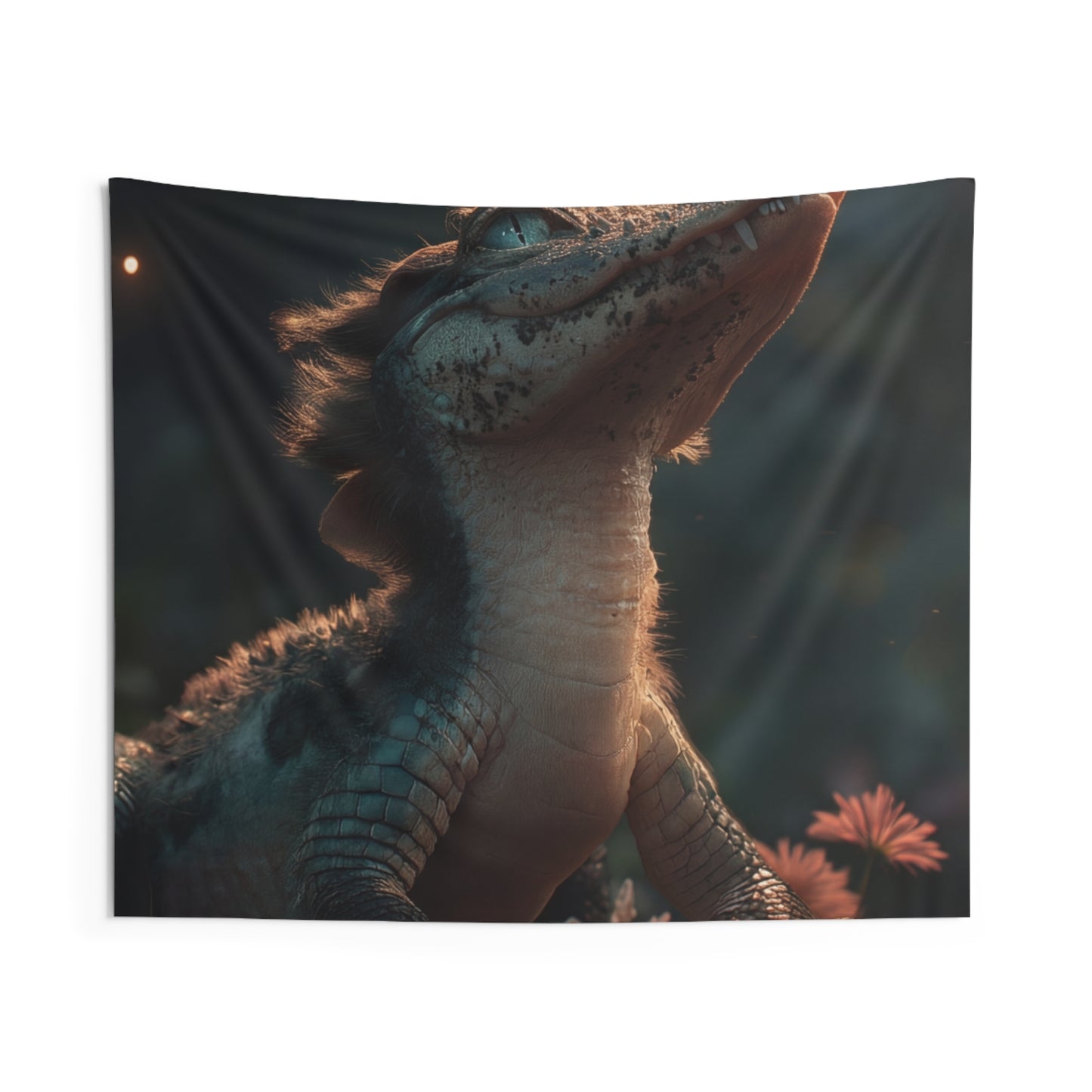 Gentle Gator and Butterfly Indoor Wall Tapestries – Twilight Meadow Encounter