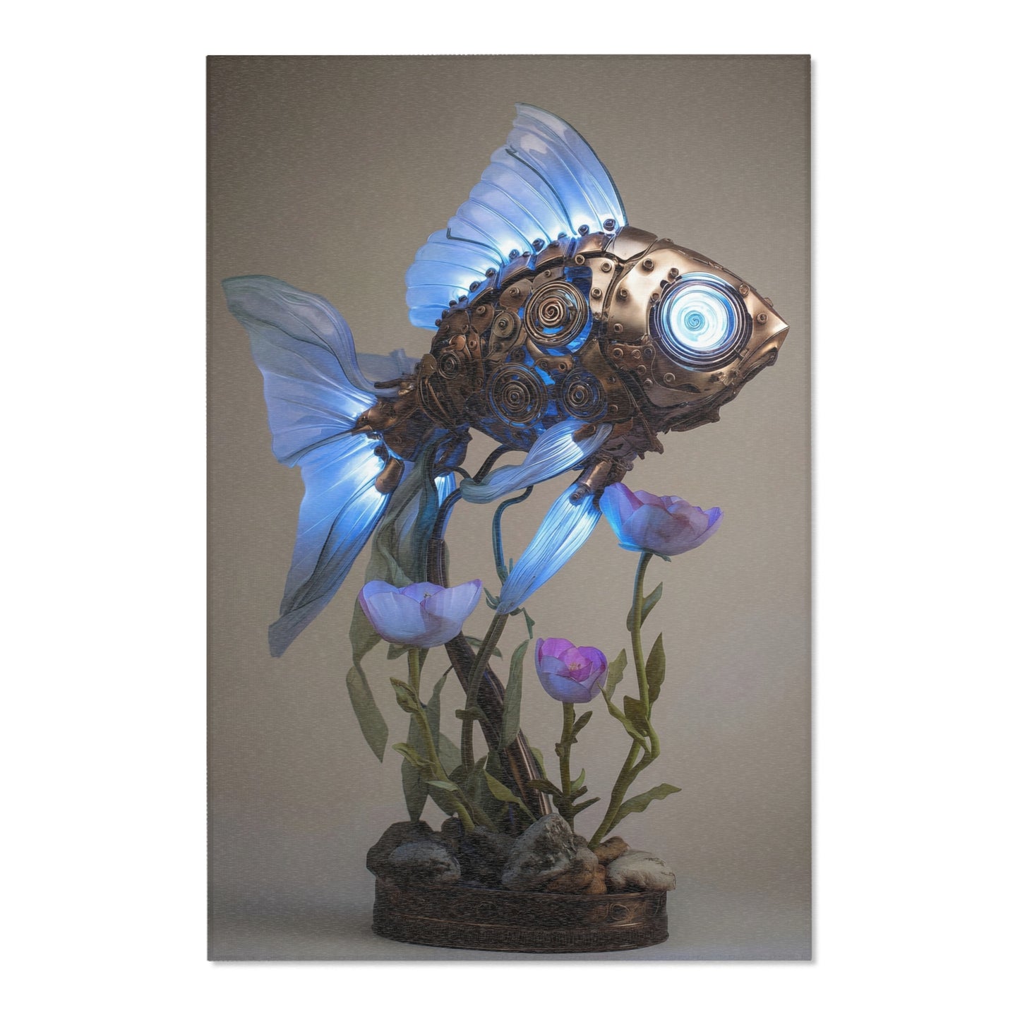 Steampunk Goldfish Area Rugs – Liquid Light Beneath the Bloom