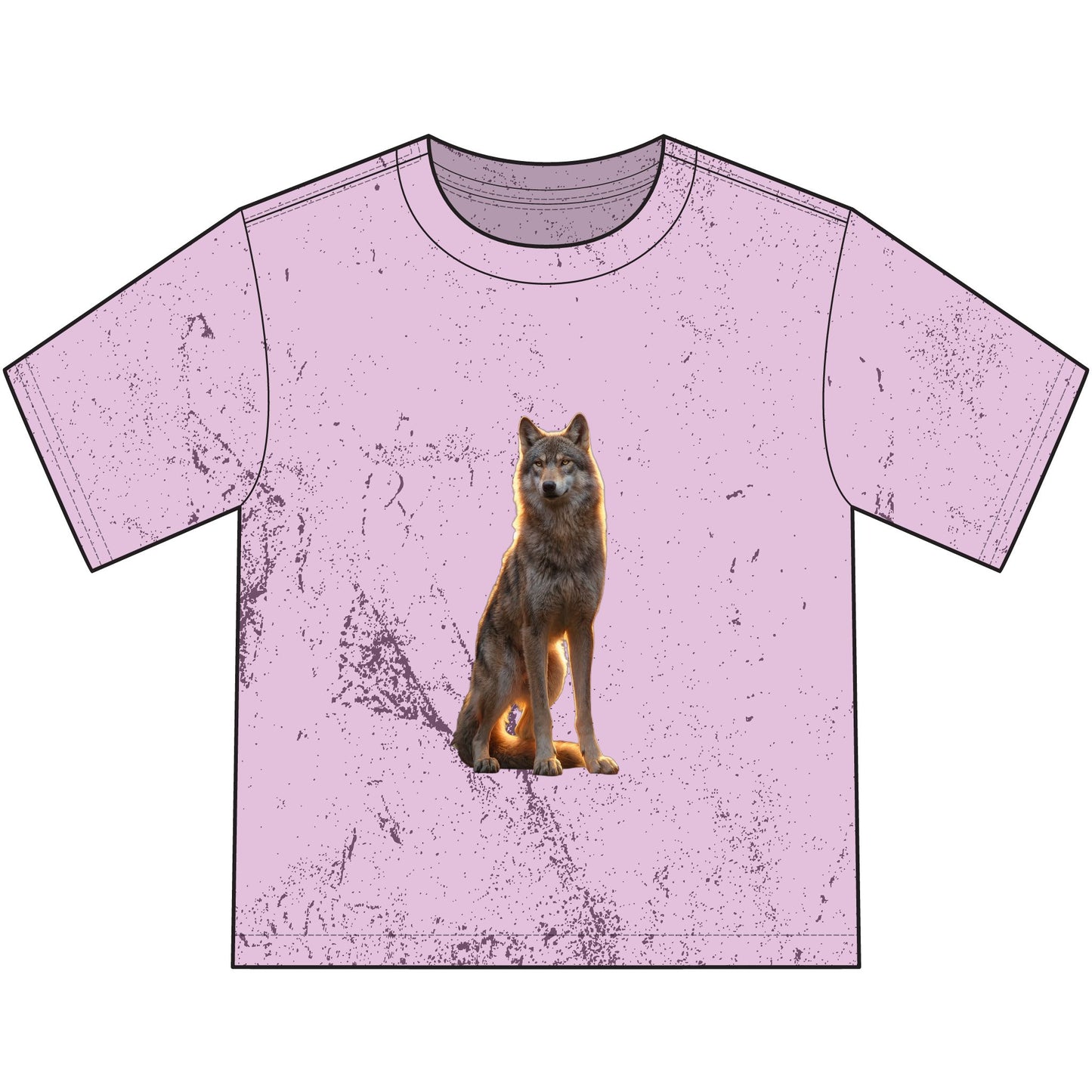 Golden Hour Guardian Youth T-Shirt – Sitting Wolf Sunset Silhouette