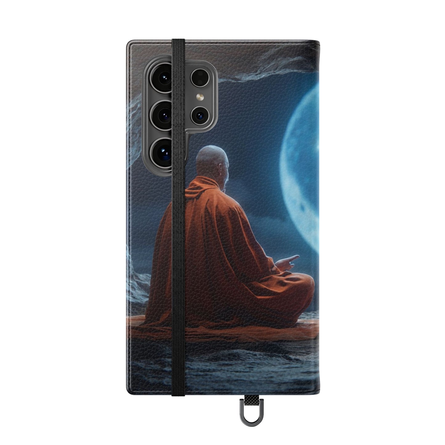 Lunar Meditation Flip Cases – Serene Monk Under Moonlight