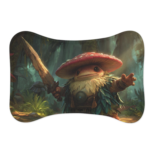 Toad Knight Pet Feeding Mats – Mushroom-Capped Guardian Sentinel