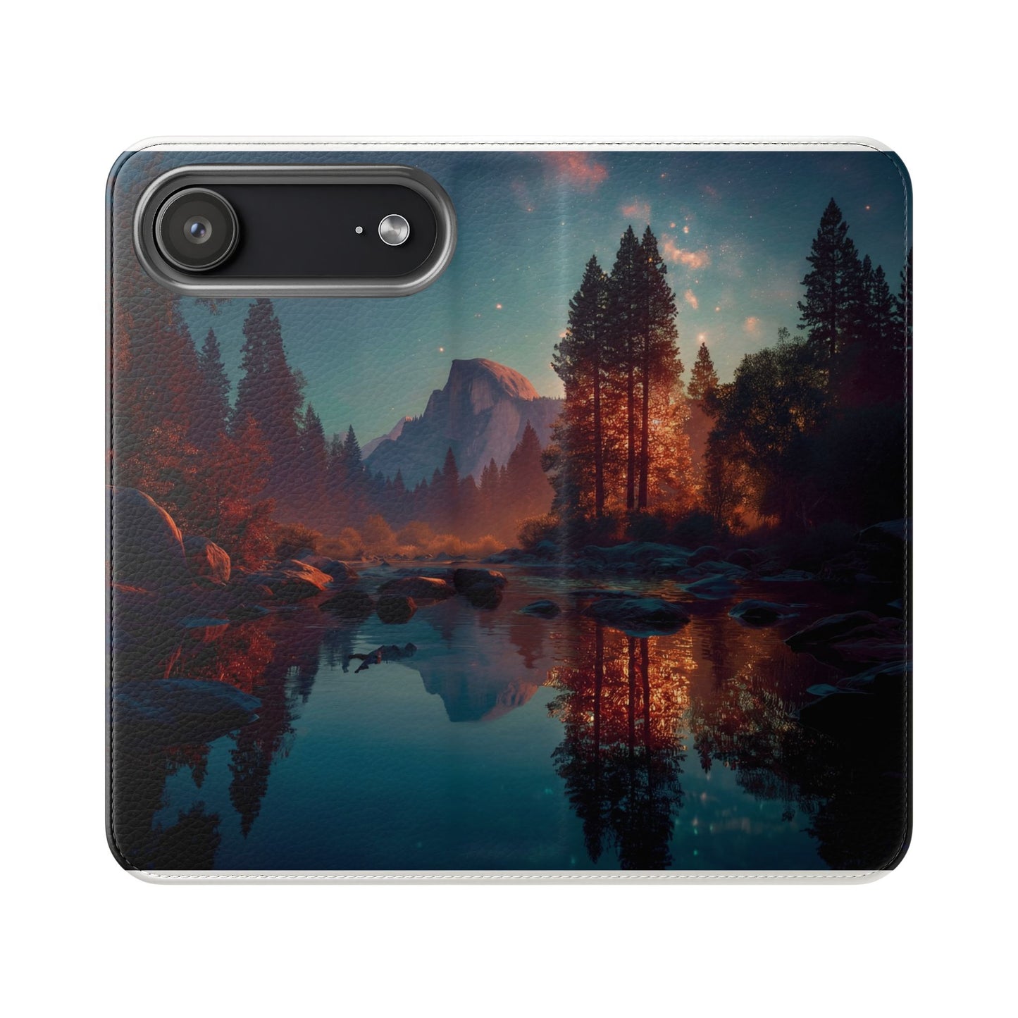 Starlit Valley Flip Cases – Twilight River and Half Dome Reflections